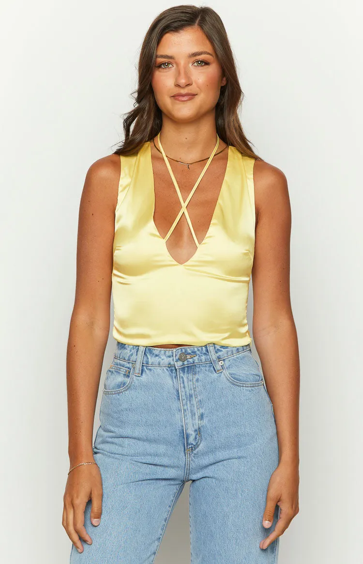 Daffodil Yellow Satin Top