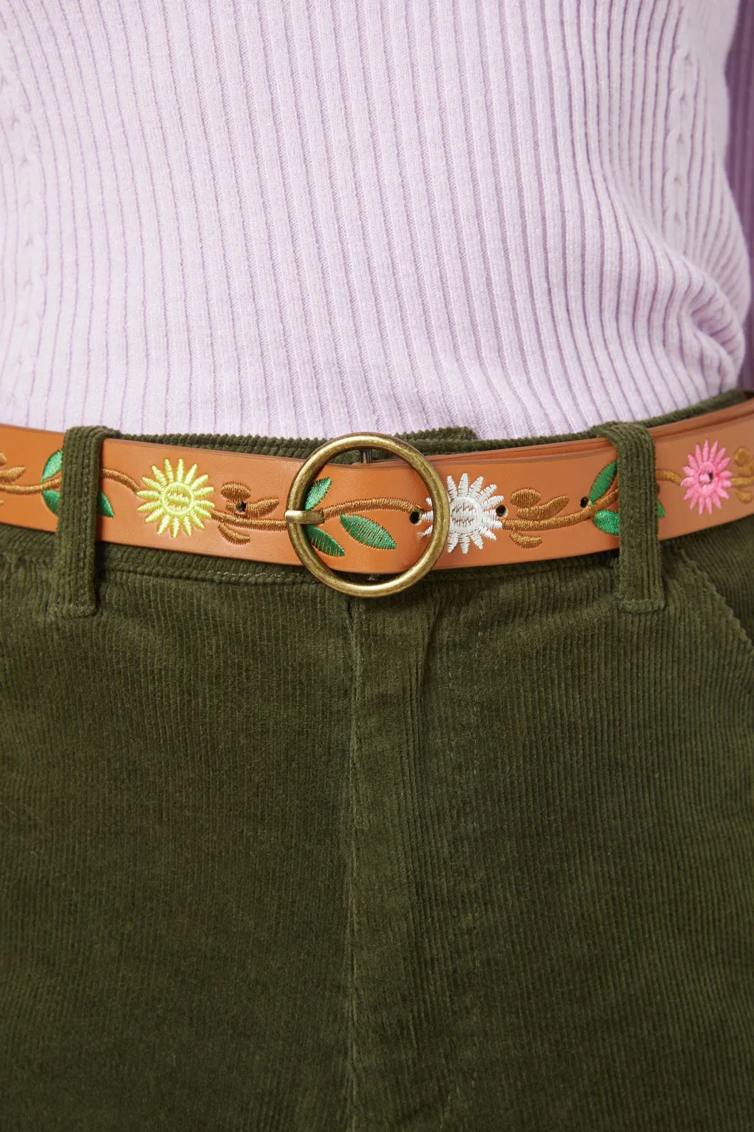 Daisy Embroidered Belt