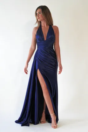 Daniella Halterneck Gown | Navy