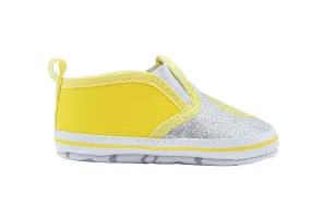 dELiAs Infant Girl Crib Shoe Glitter Vinyl Slip On Sneaker