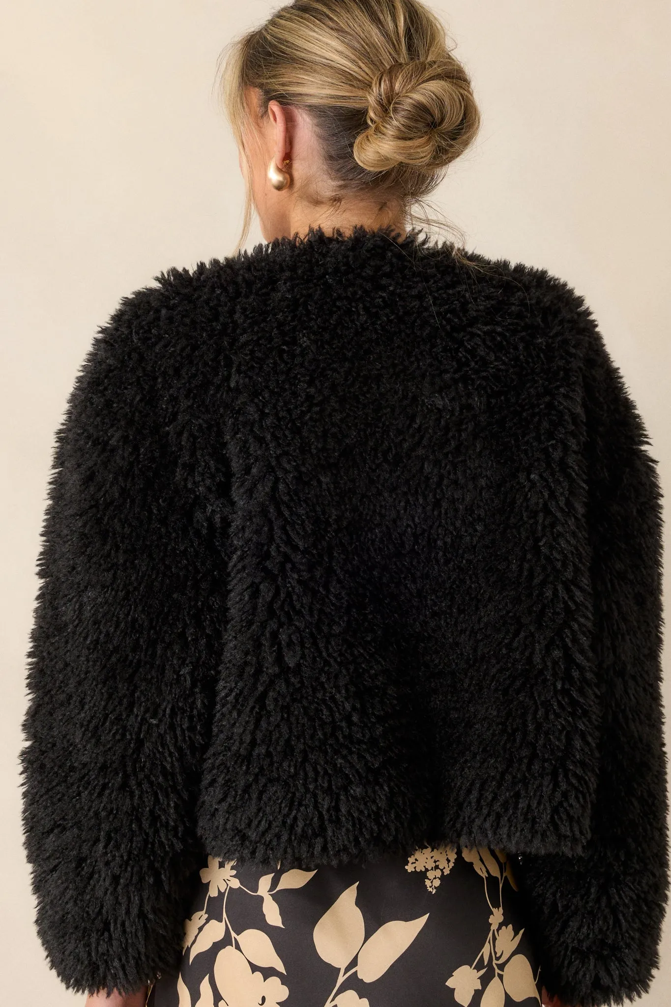 Diva Dreams Black Shearling Jacket