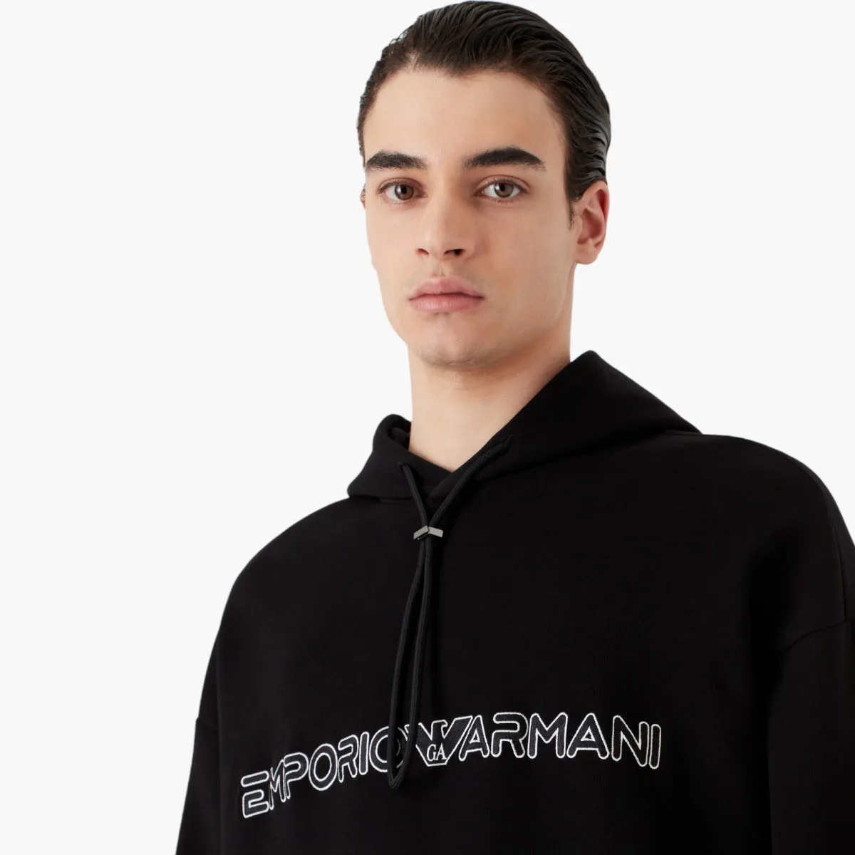 Double Jersey Hooded Sweatshirt With Embroidered Logo