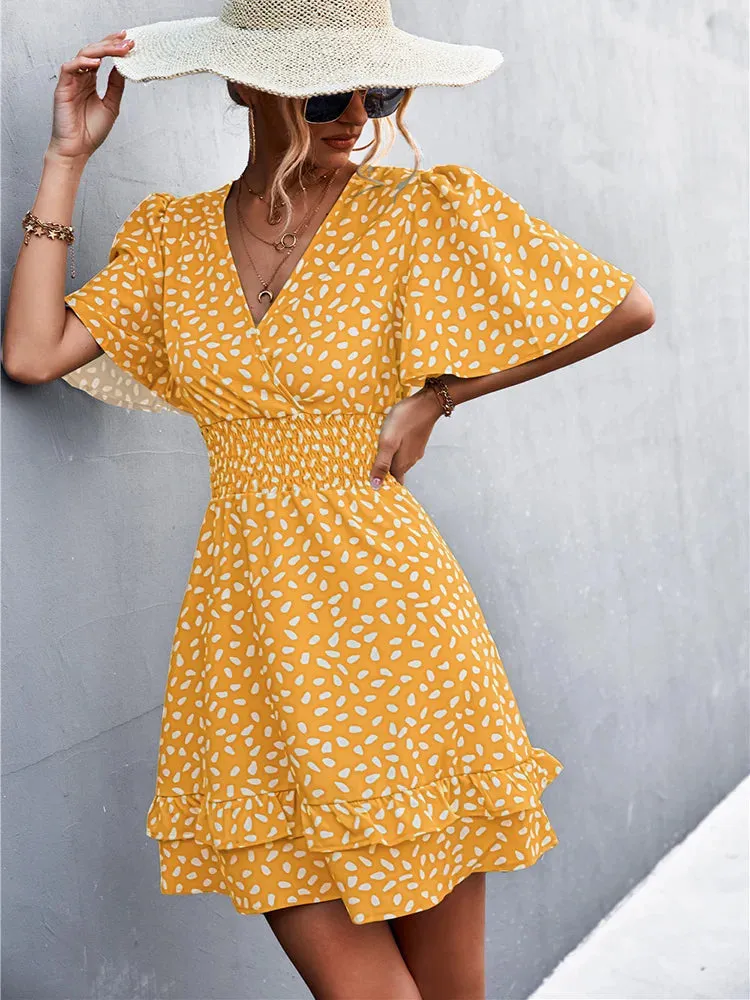 DressBetty - 2024 Elegant Lotus Leaf Sleeve Summer Dress Boho Dress