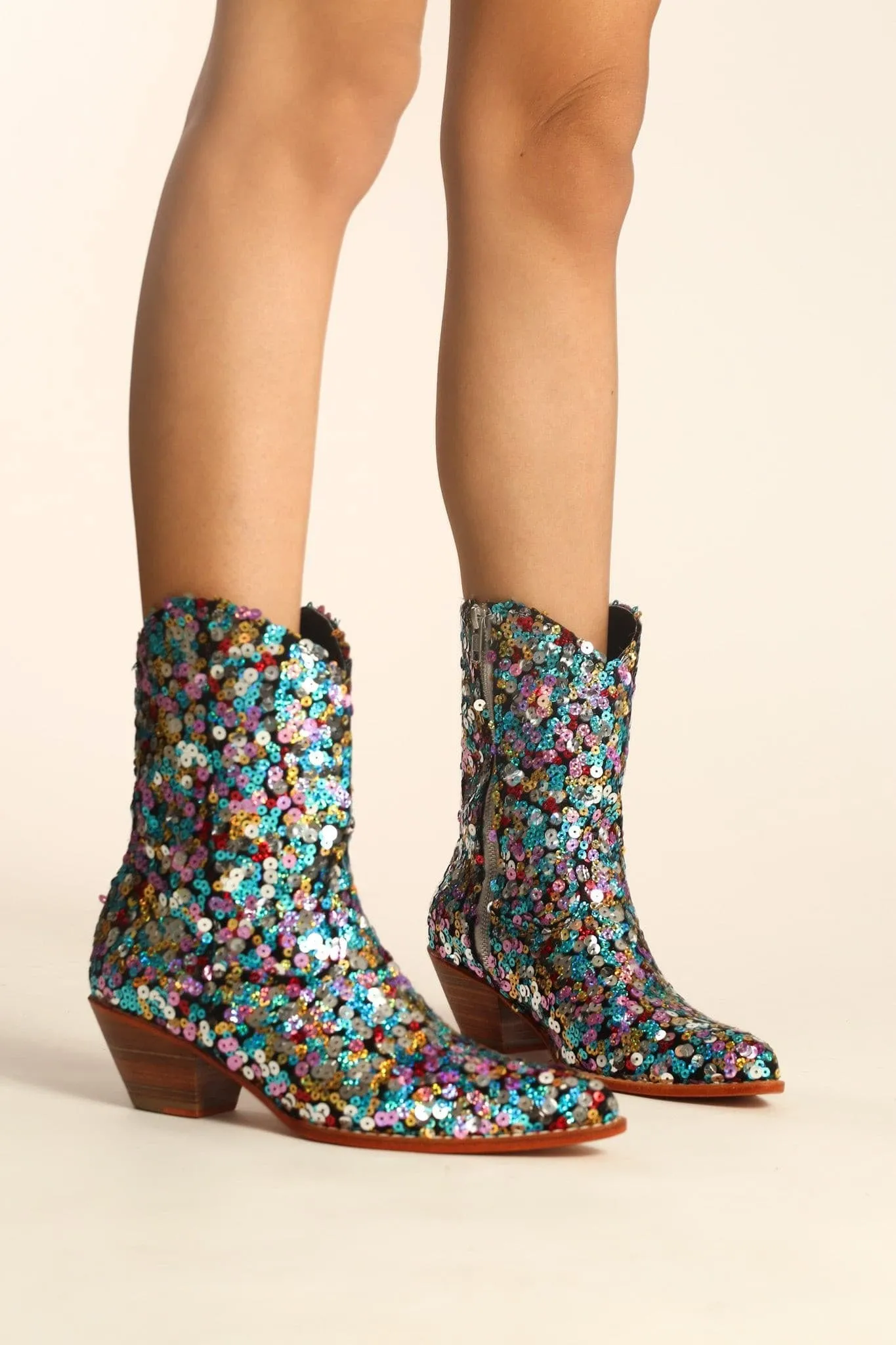 EMBROIDERED SEQUIN BOOTS NING