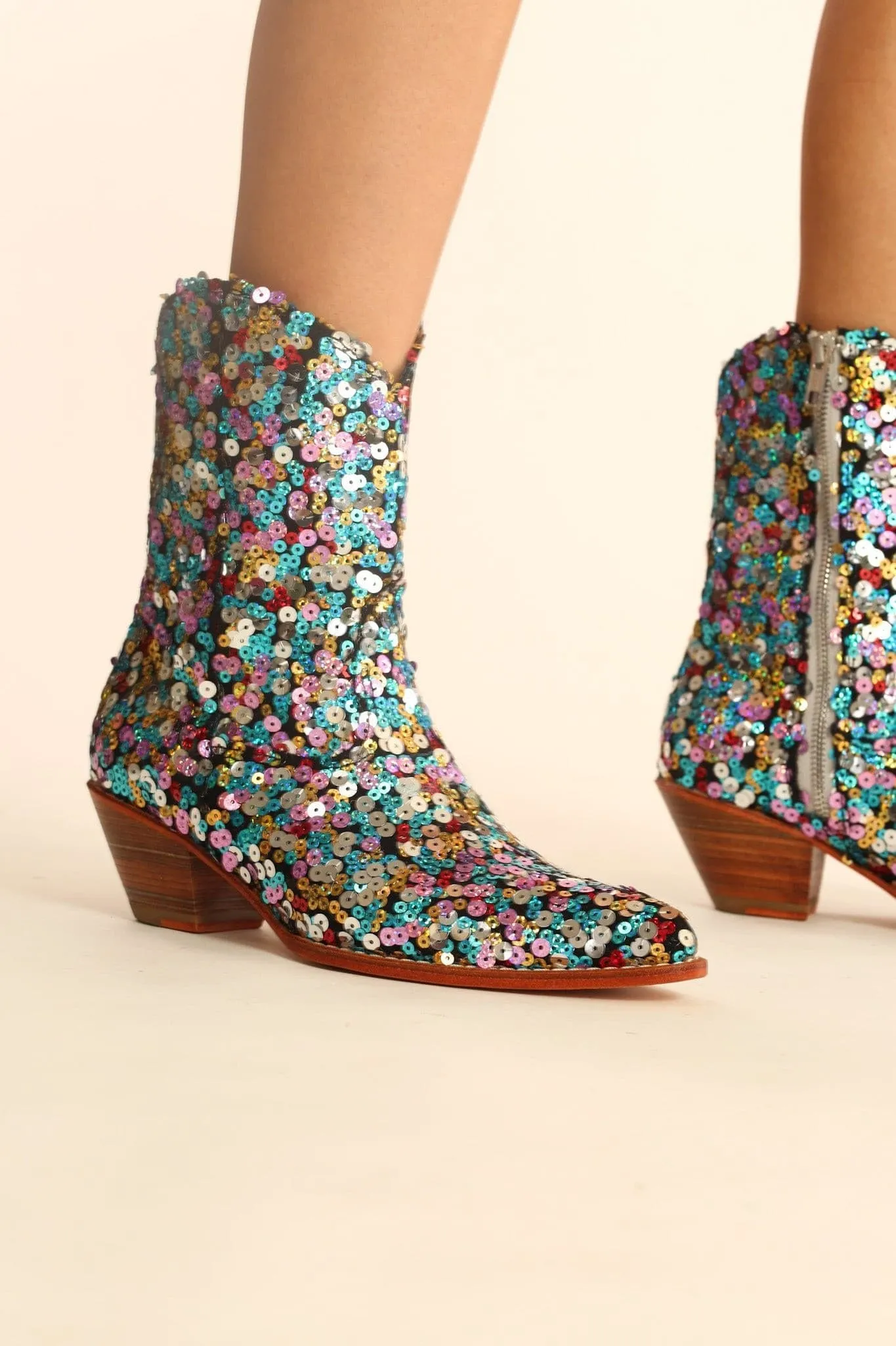 EMBROIDERED SEQUIN BOOTS NING