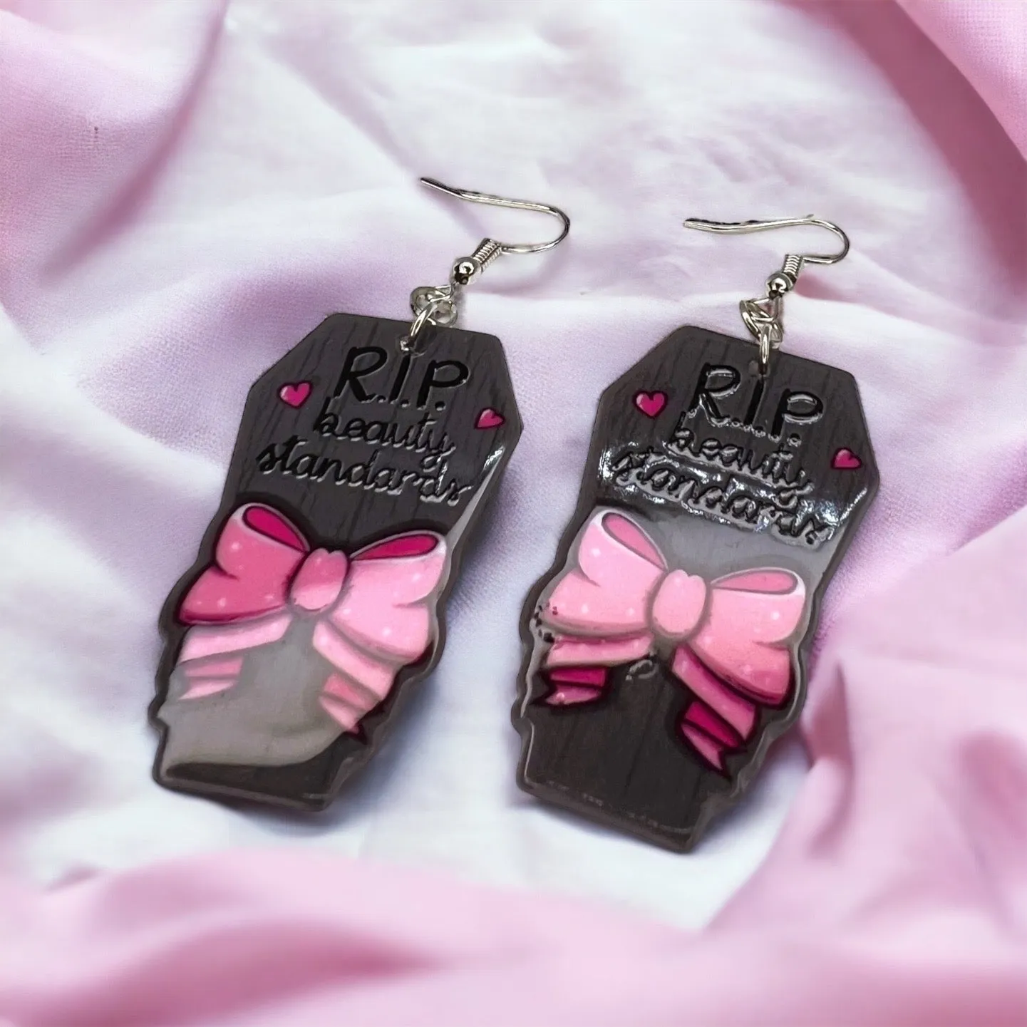 Empowerment Earrings - Feminism Earrings, Girl Power, Team Pink, Body Image, Pink Earrings