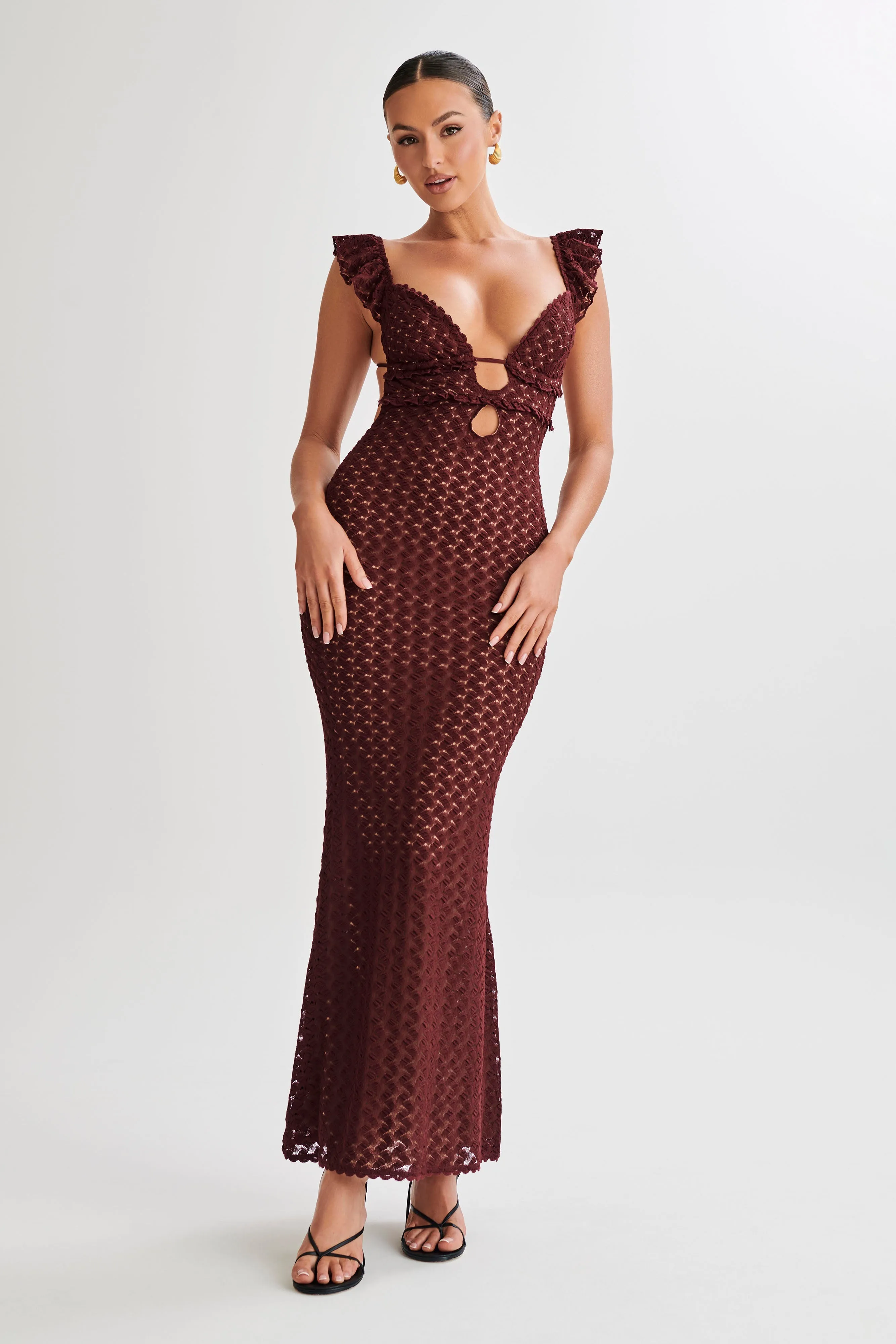 Ezra Lace Maxi Dress - Plum