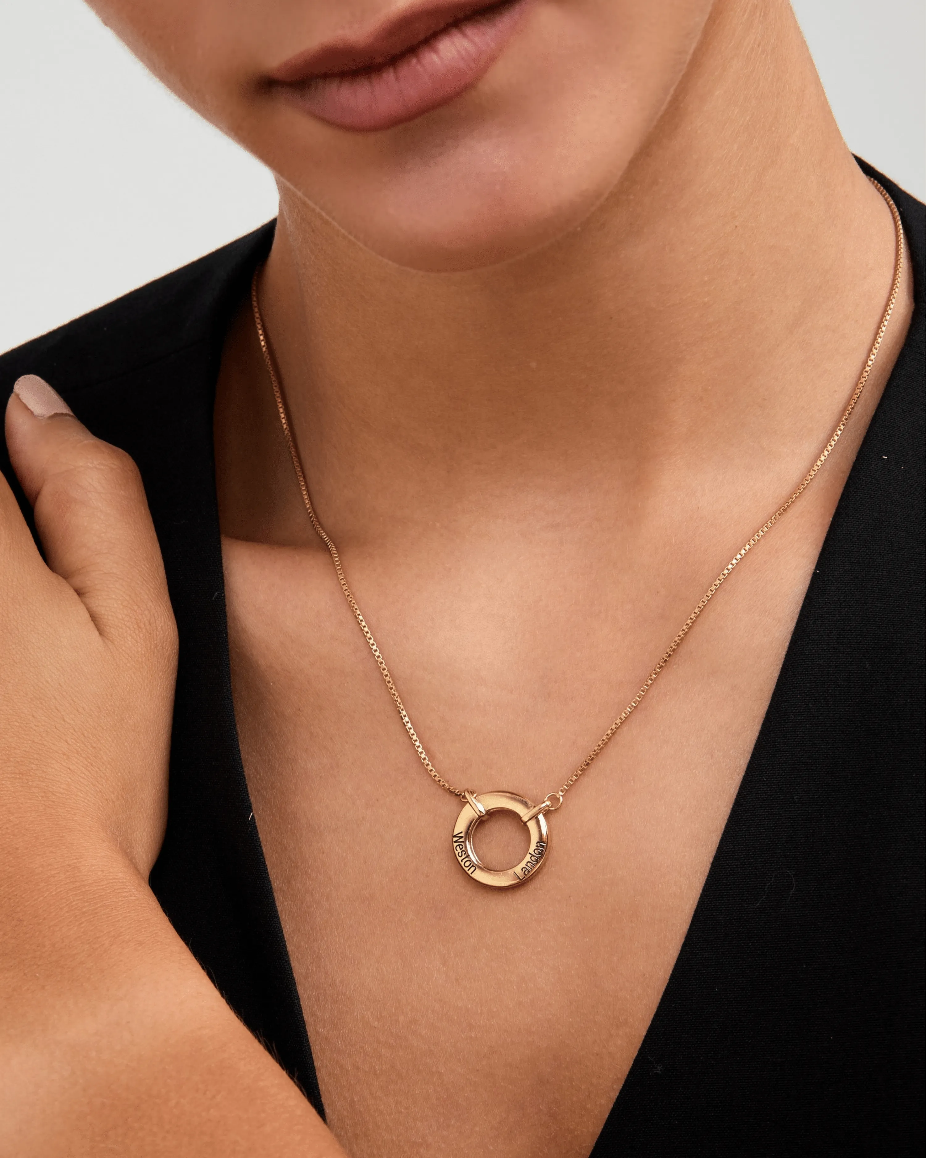 Family Circle Necklace - 18K Gold Plated