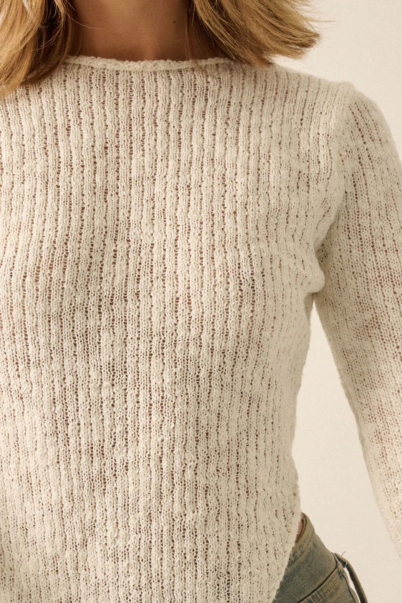 Full Tilt Asymmetrical Ribbed Knit Sweater