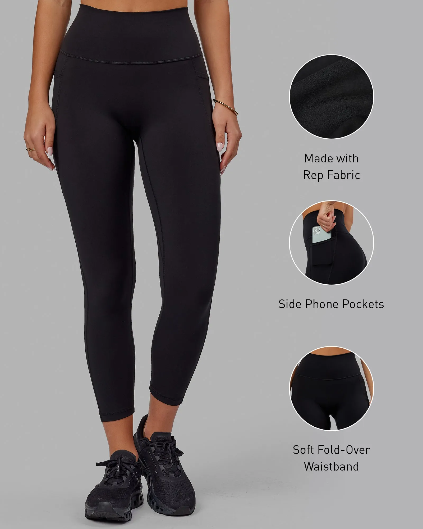 Fusion 7/8 Length Leggings - Black-Black