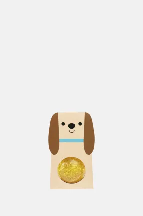 Glitter Bouncy Ball Gold Dog