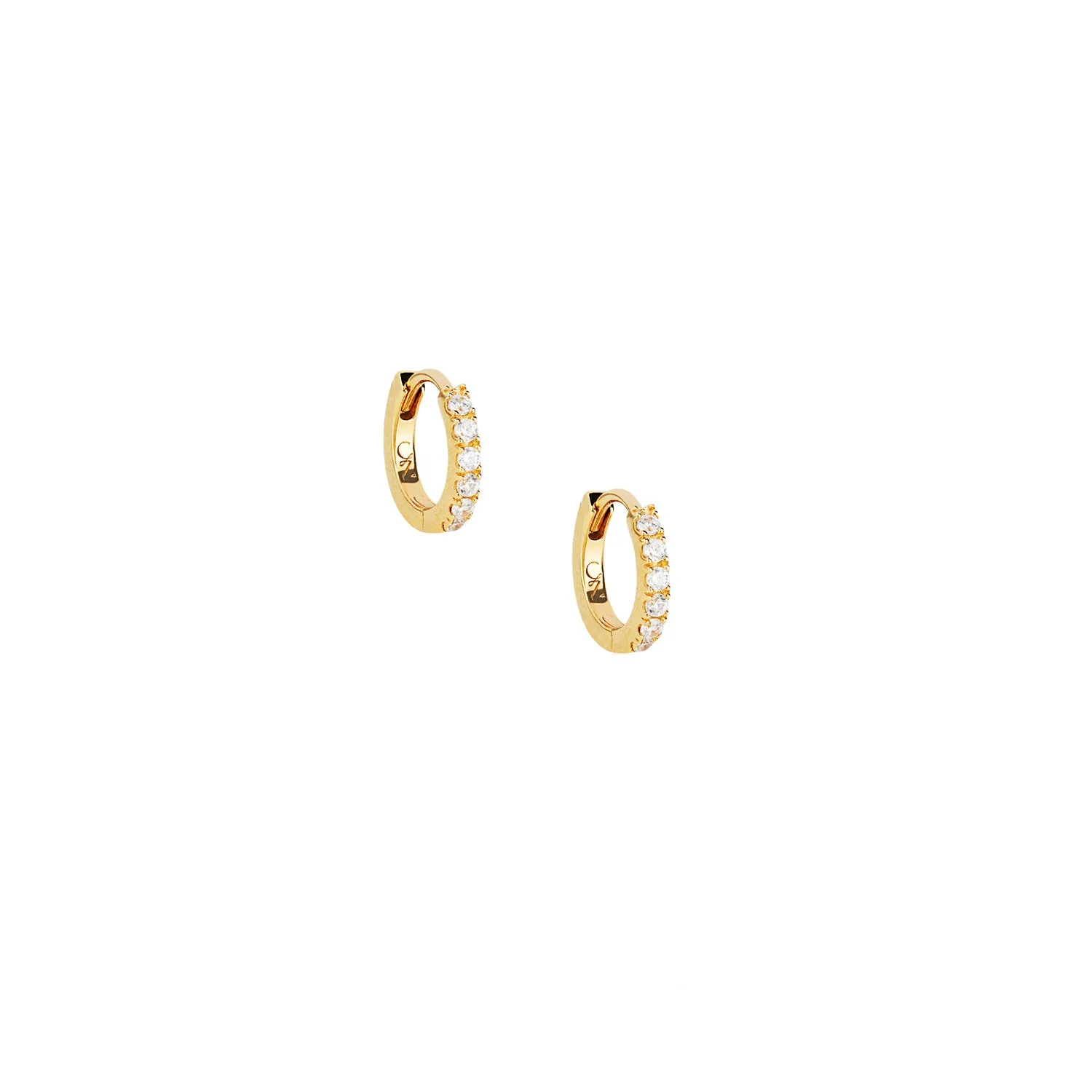 Gold Glitter Huggie Hoop Earrings