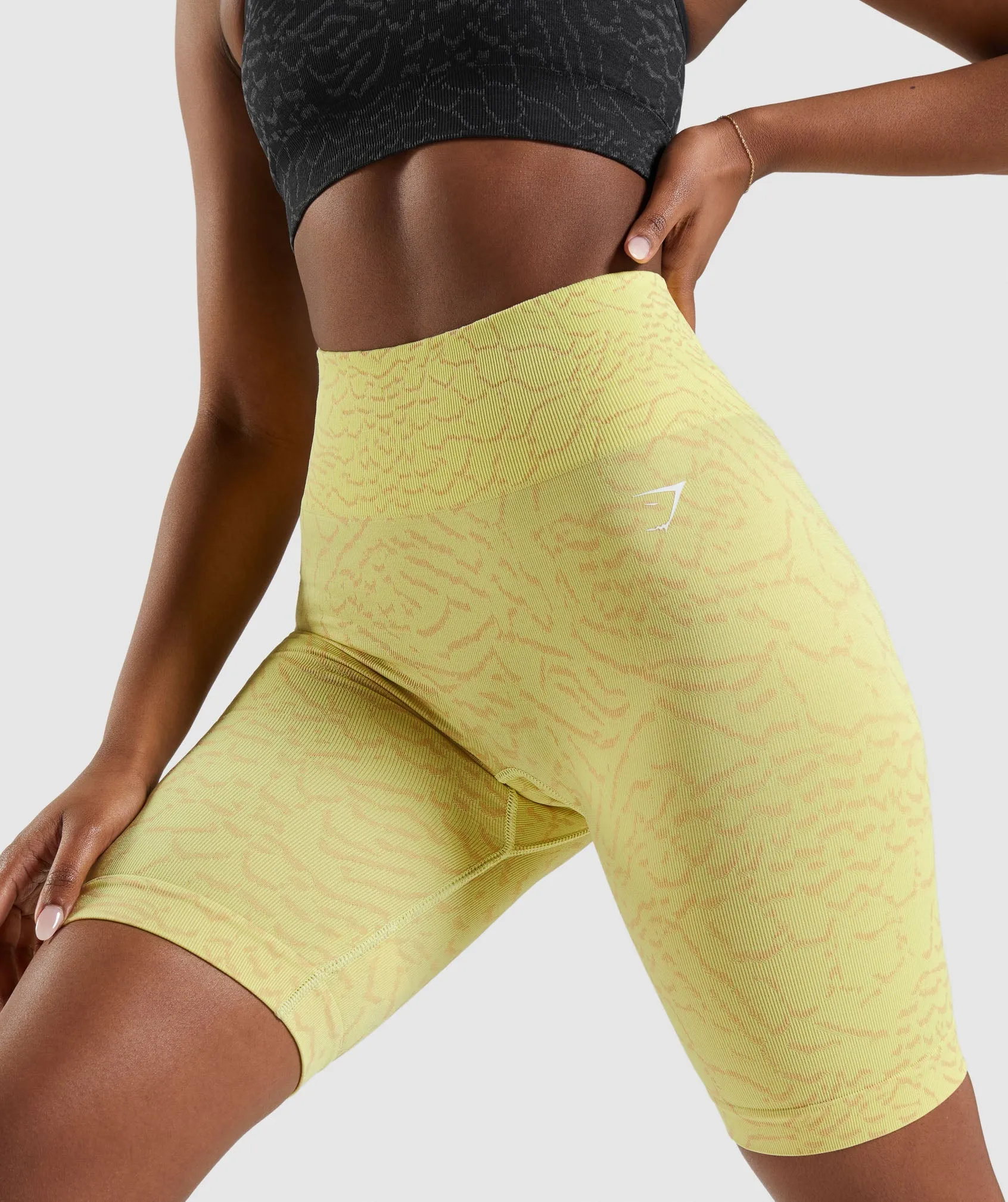 Gymshark Adapt Animal Seamless Cycling Shorts - Firefly Yellow