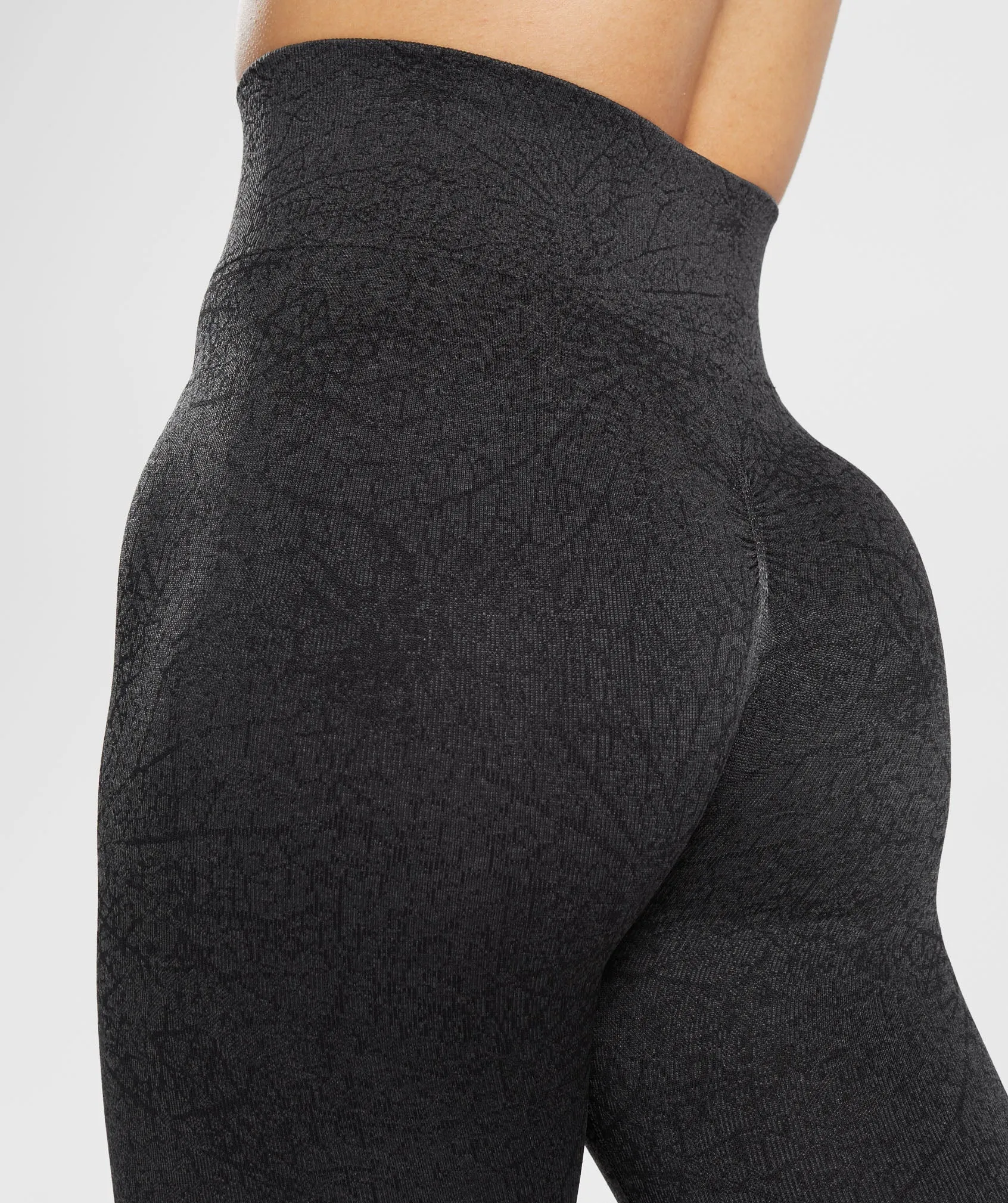 Gymshark Adapt Pattern Seamless Leggings - Black/Graphite Grey