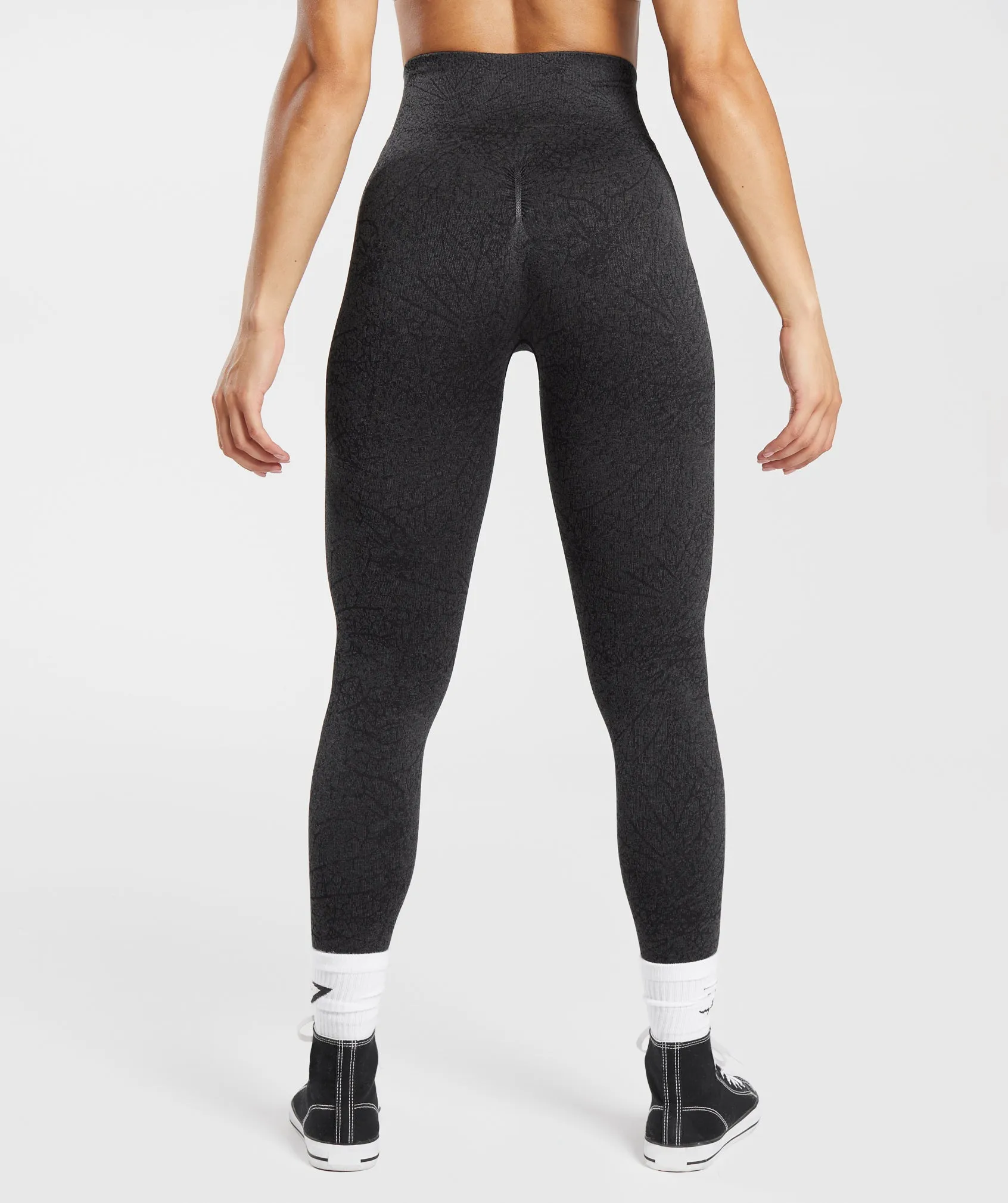 Gymshark Adapt Pattern Seamless Leggings - Black/Graphite Grey