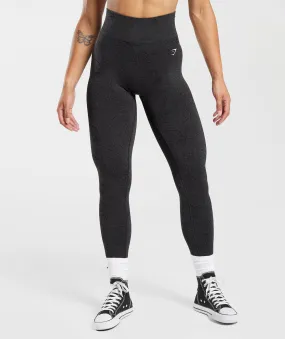 Gymshark Adapt Pattern Seamless Leggings - Black/Graphite Grey