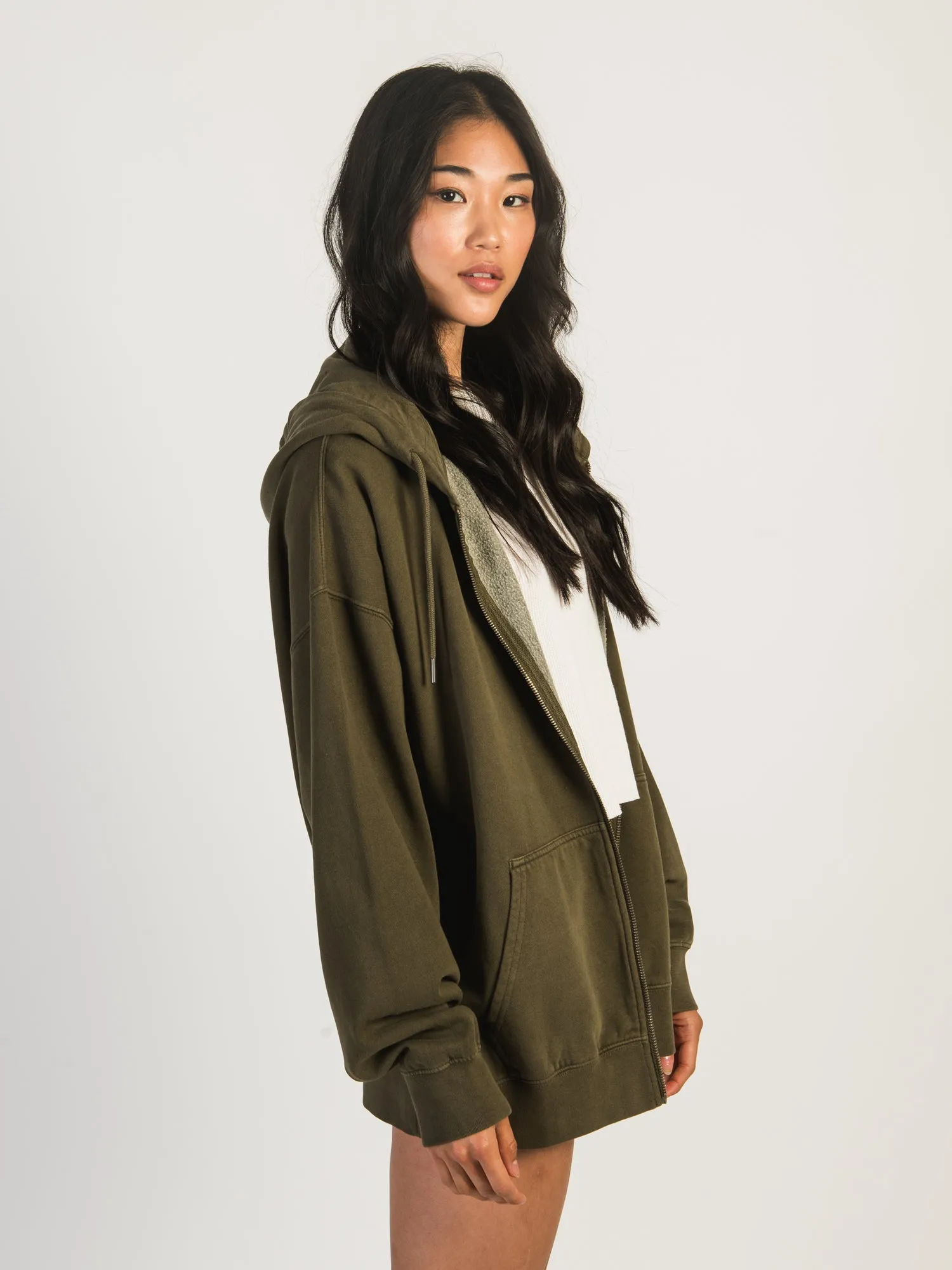 HARLOW MARIAH OVERSIZED SOLID HOODIE - ARMY