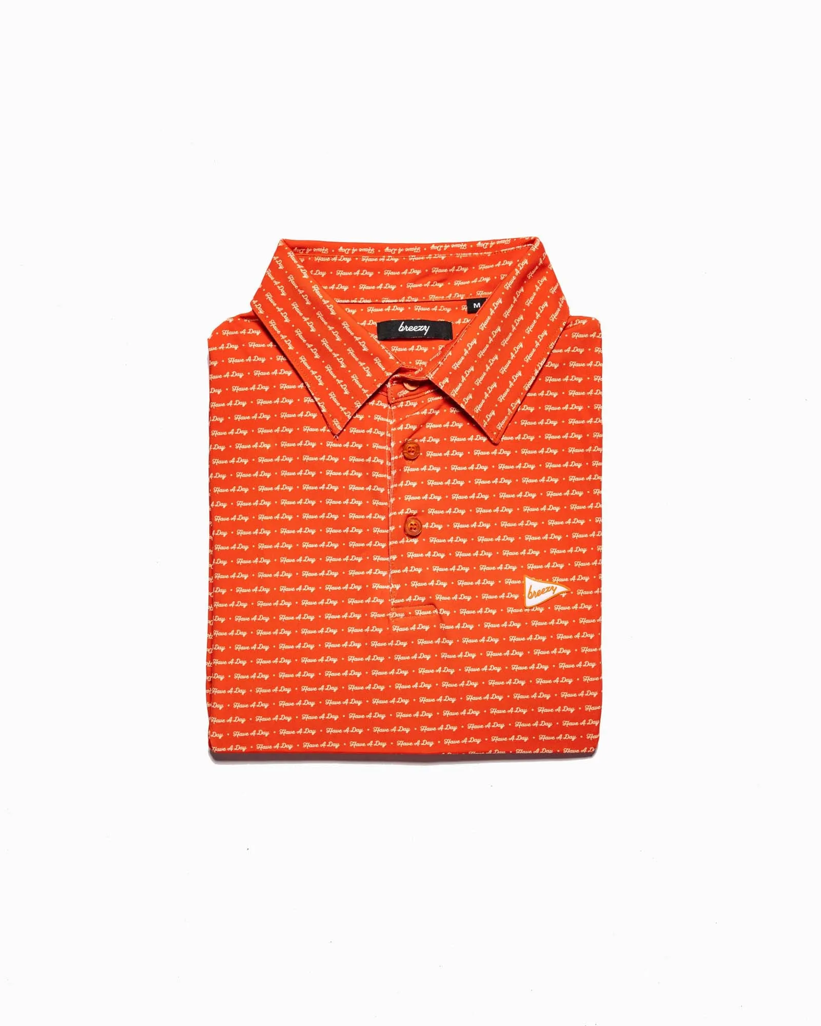 Have A Day Burnt Orange & White Polo