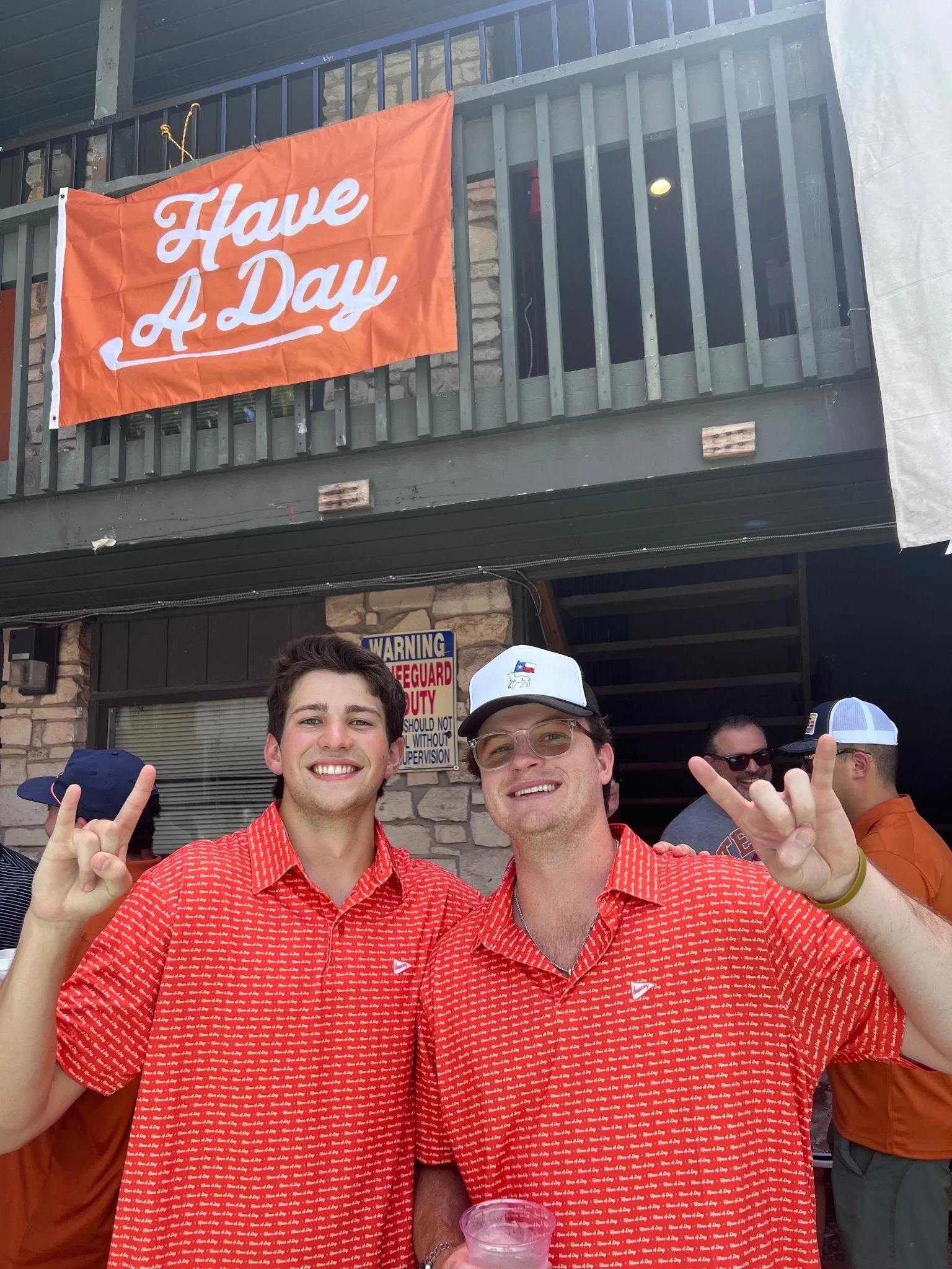 Have A Day Burnt Orange & White Polo