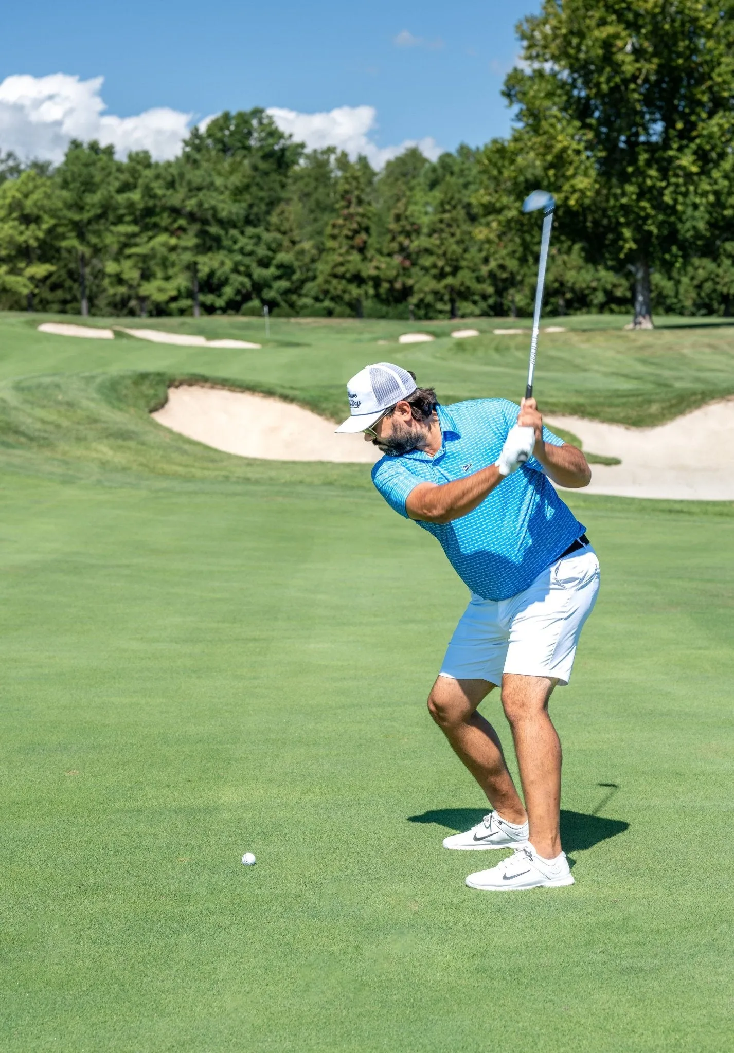 Have A Day Light Blue & White Polo