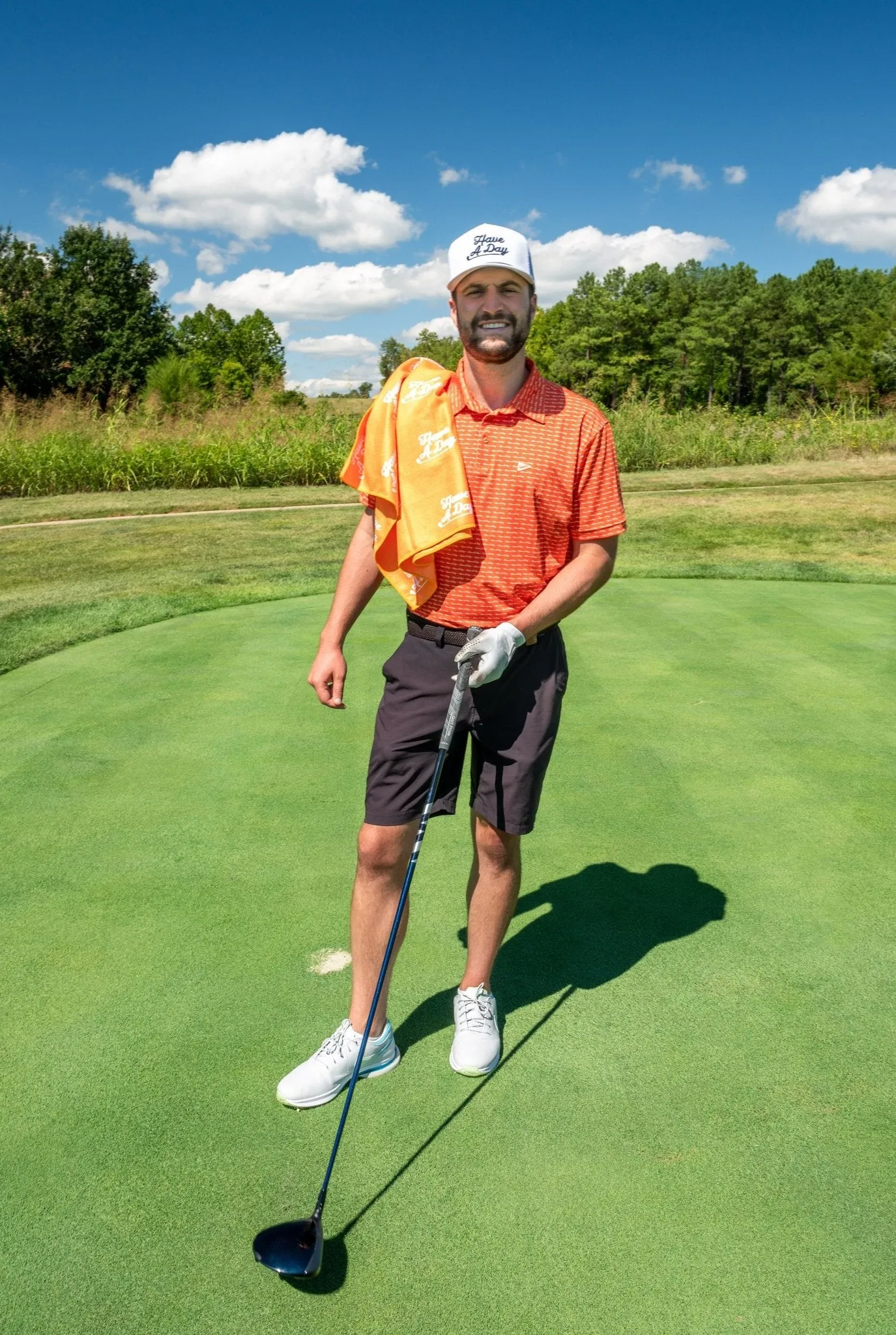 Have A Day Light Orange & White Polo