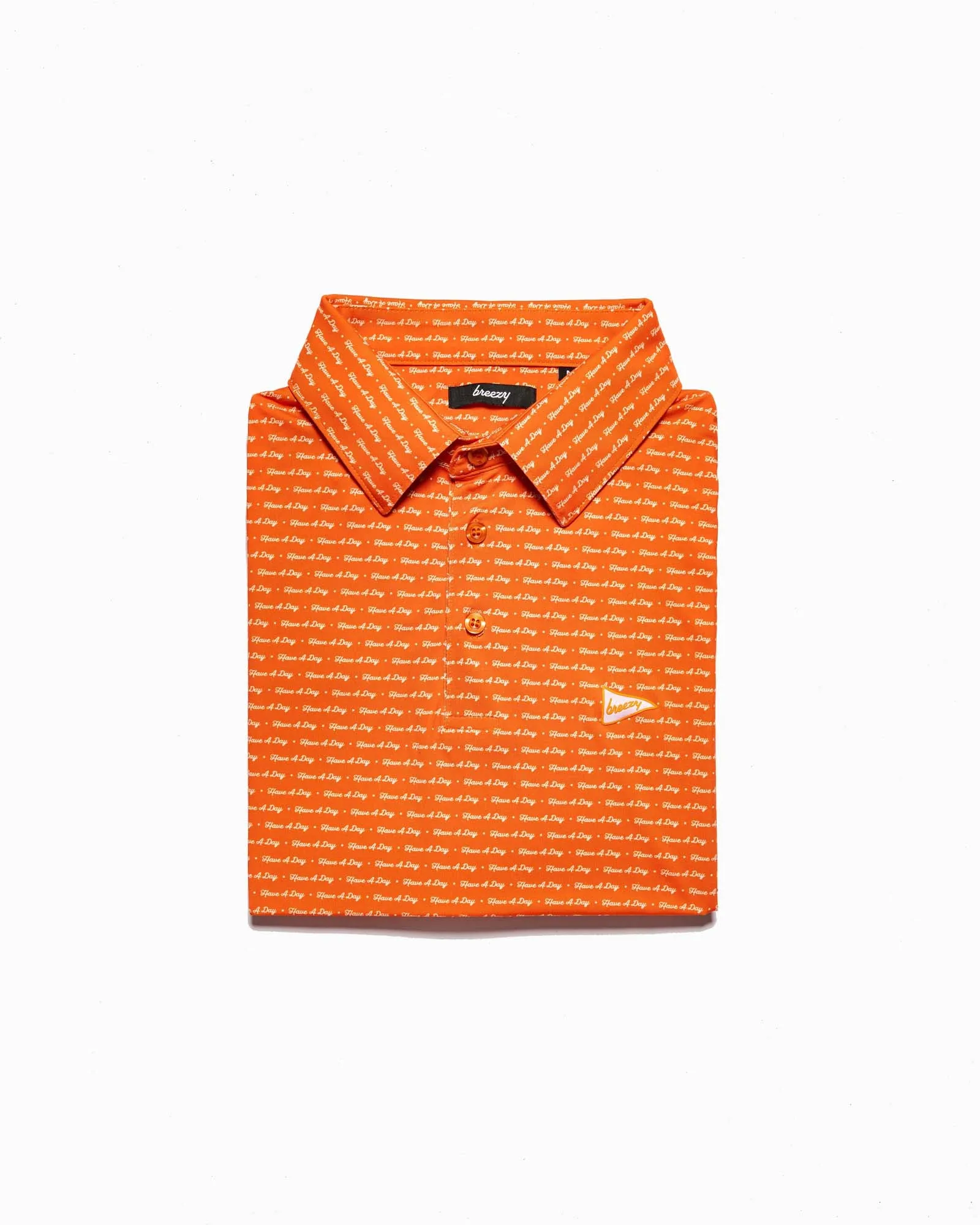 Have A Day Light Orange & White Polo