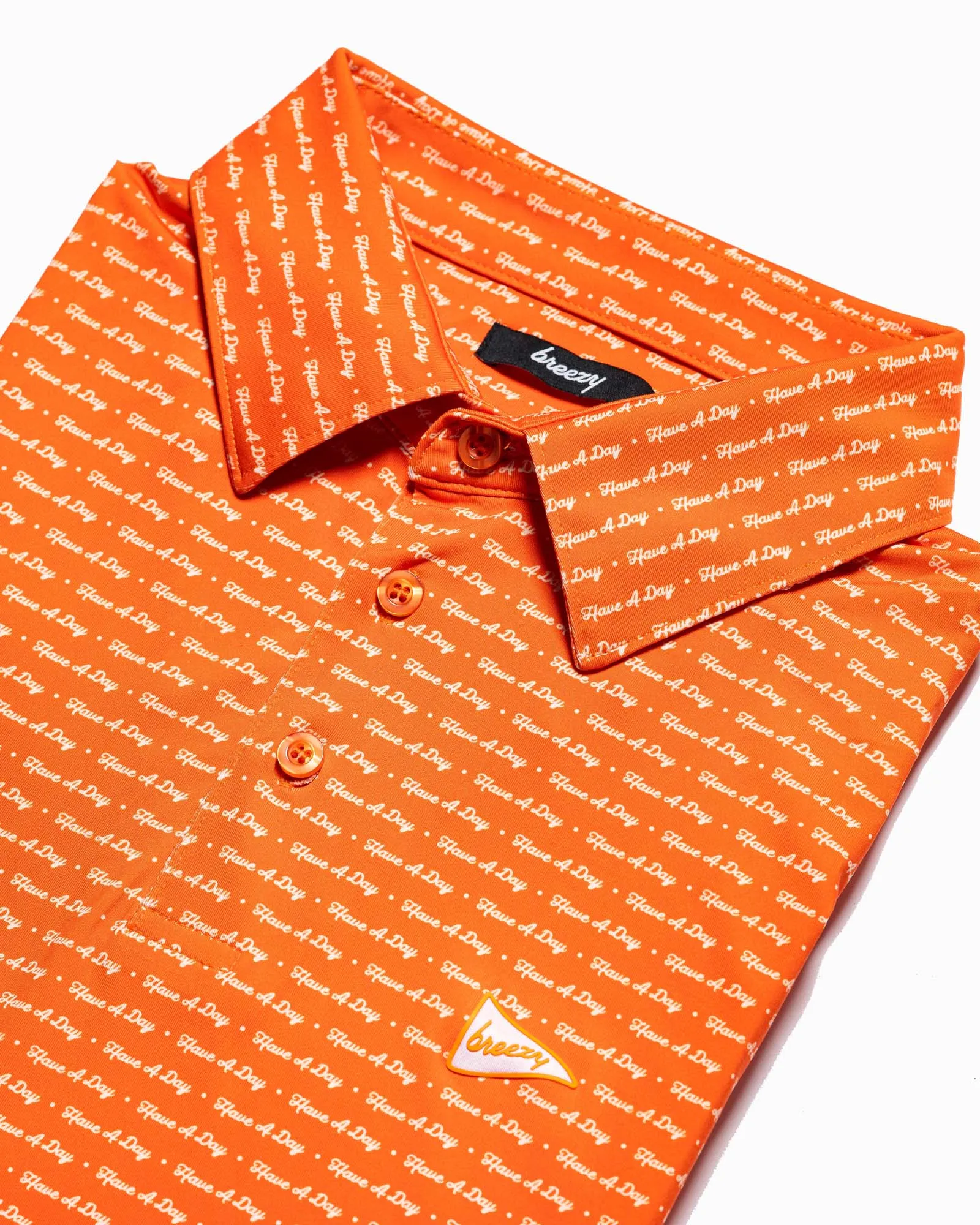 Have A Day Light Orange & White Polo