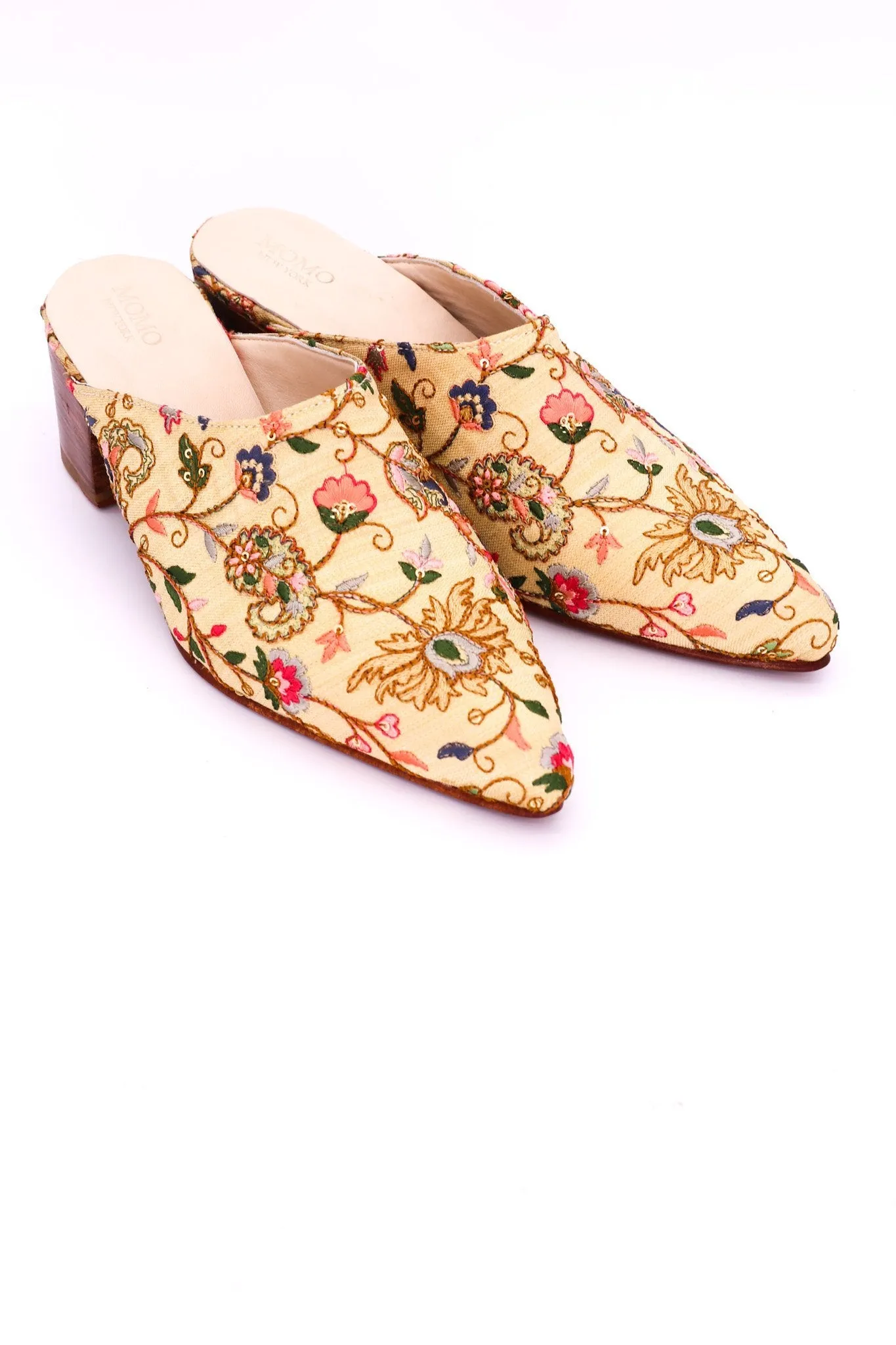 HEELED MULES EMBROIDERED X ANTHROPOLOGIE