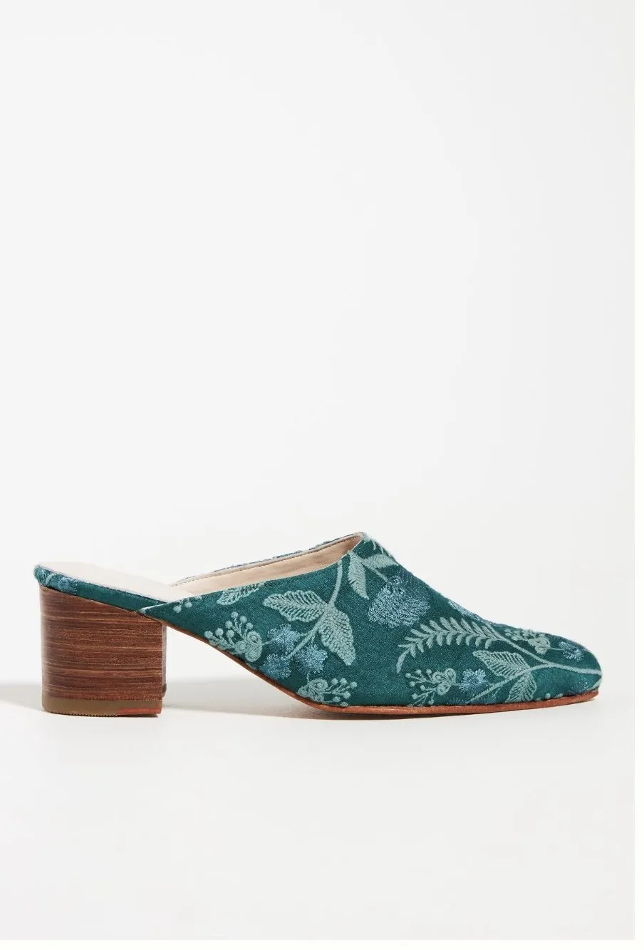 HEELED MULES EMBROIDERED X ANTHROPOLOGIE