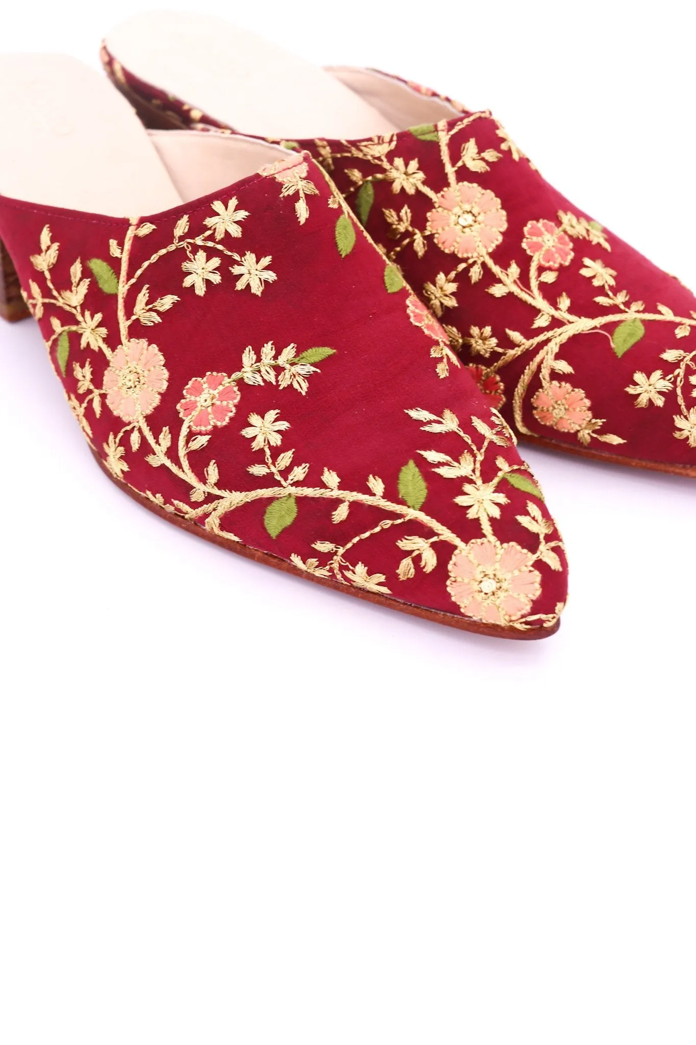 HEELED MULES EMBROIDERED X ANTHROPOLOGIE