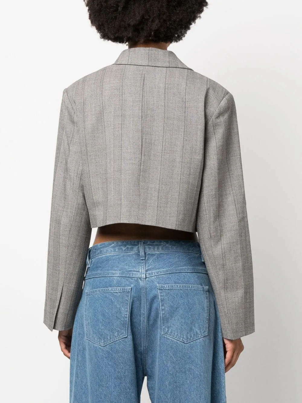 Herringbone Suiting Short Blazer