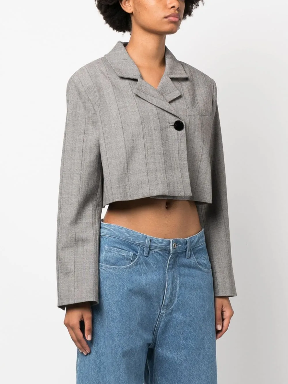 Herringbone Suiting Short Blazer