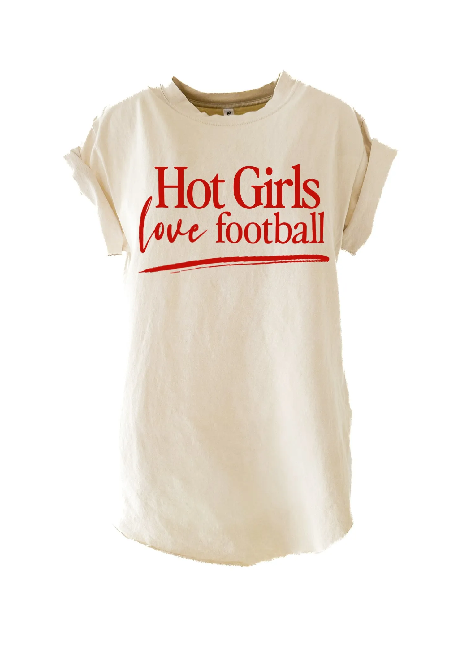 HOT GIRLS LOVE FOOTBALL SIDE SLIT TEE