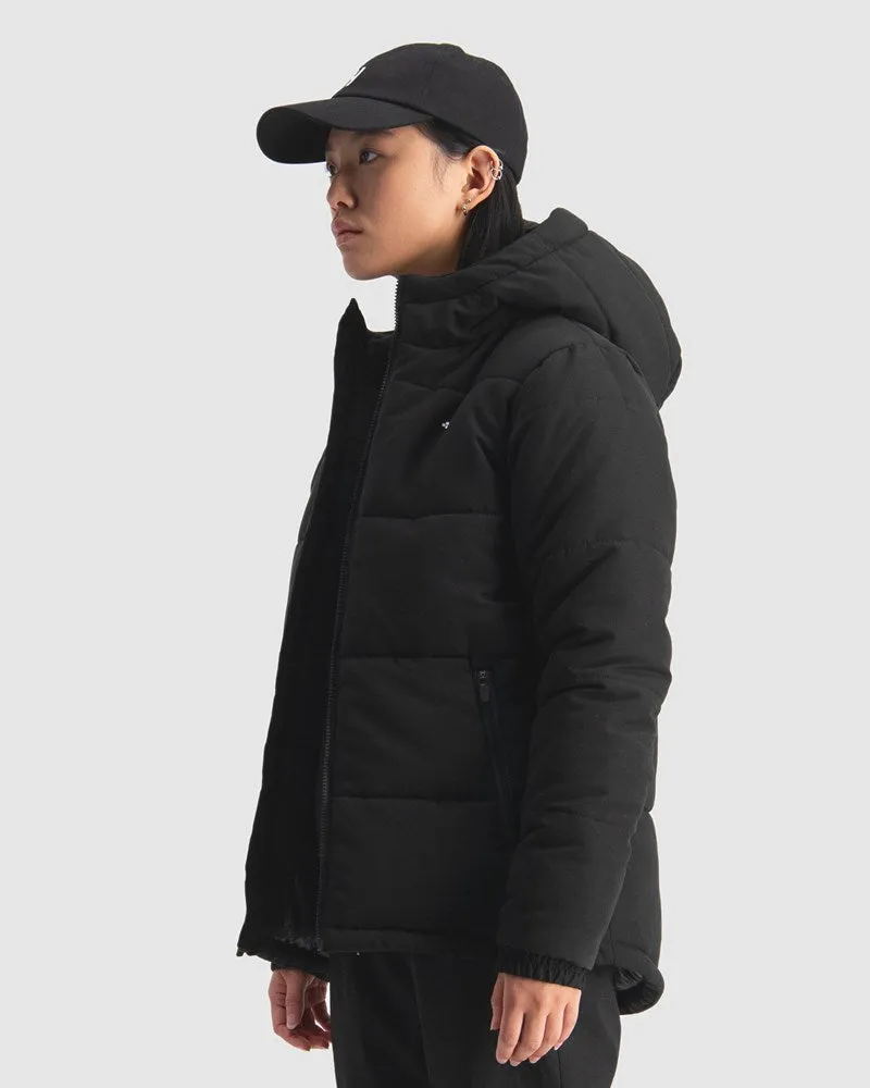 Huffer Womans Classic Down Jacket Black Preorder Early March