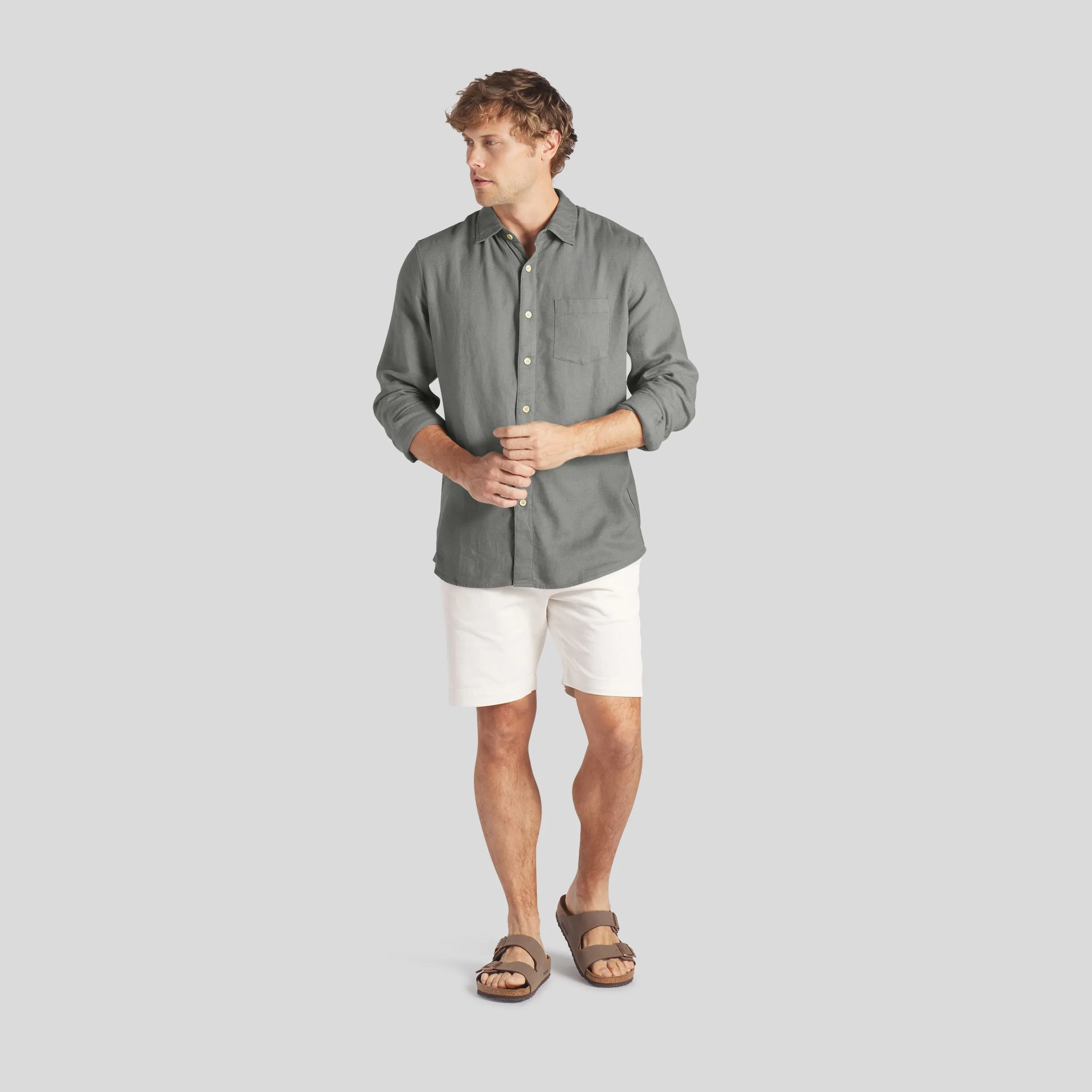 Ibiza Linen Shirt - Moon Mist