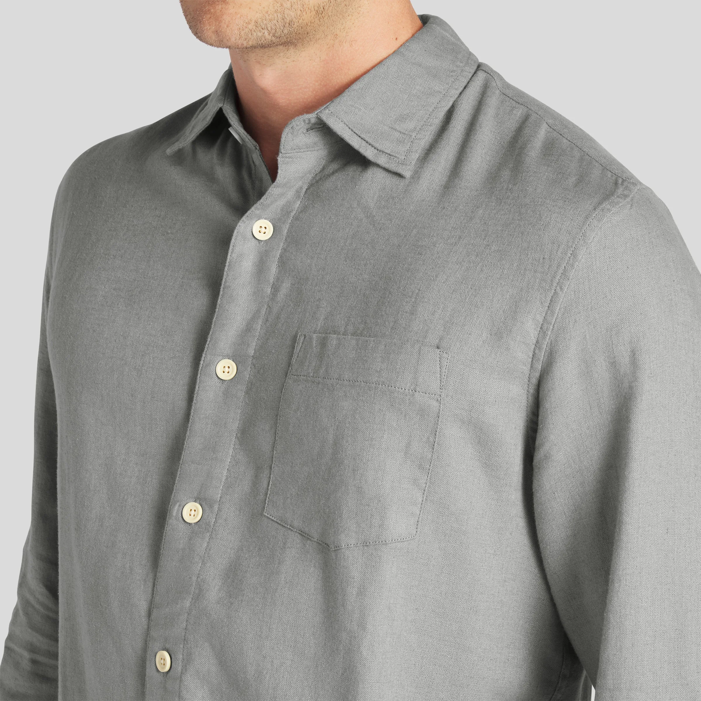 Ibiza Linen Shirt - Moon Mist