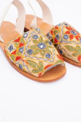 INDIAN EMBROIDERED LEATHER SANDALS DESSA