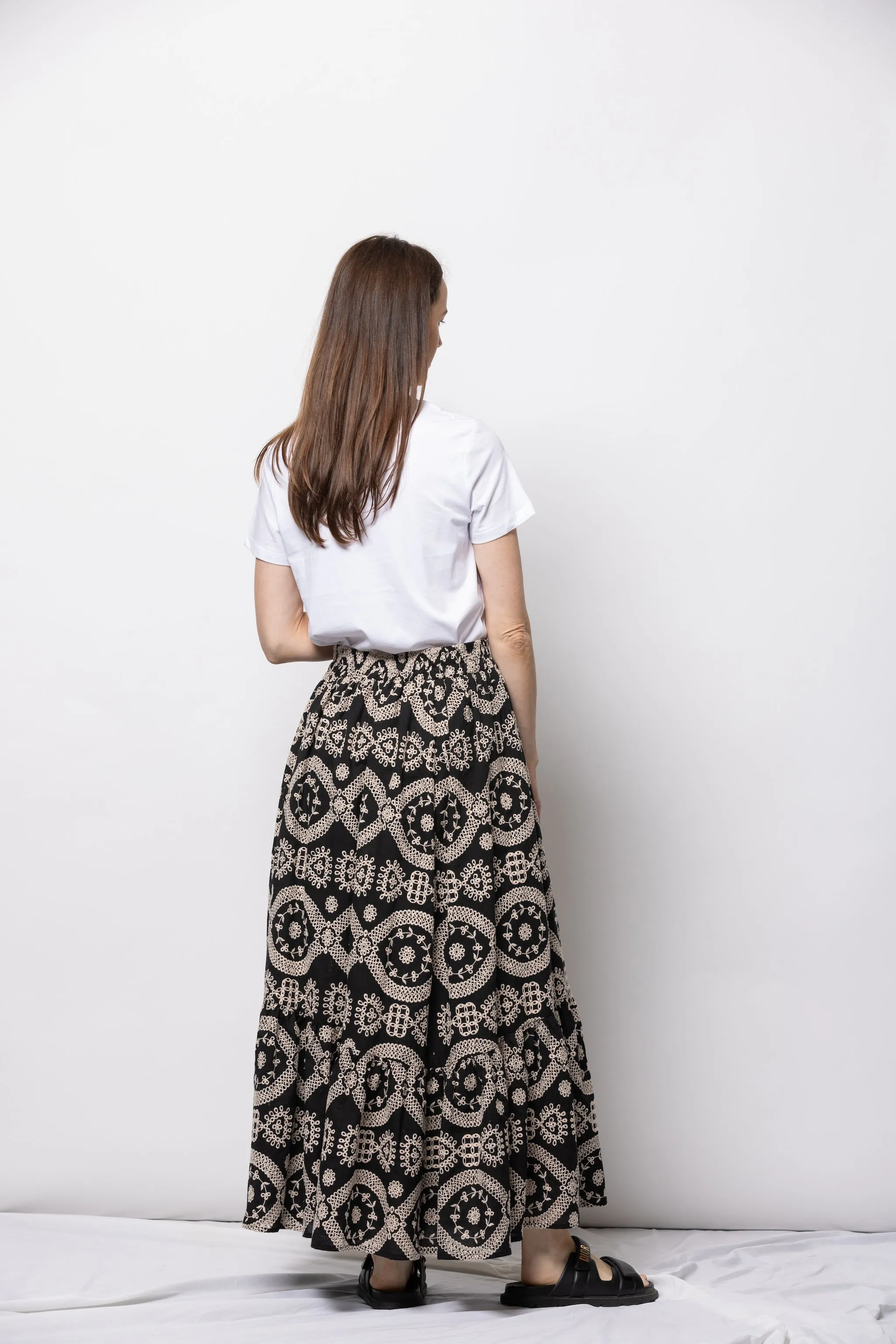 Ivy Maxi Skirt -Black/Cream