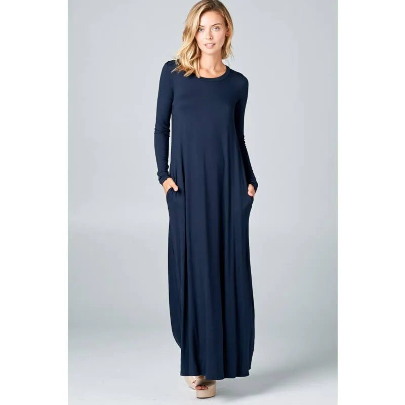 Jersey Classic Shift Maxi Dress