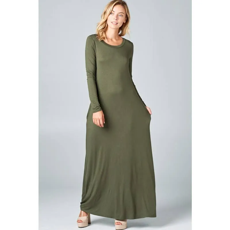 Jersey Classic Shift Maxi Dress