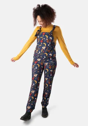 Jordan Midnight Woodland Mushroom Print Dungaree