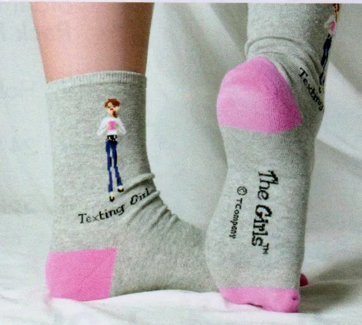 K Bell Texting Girl Sock