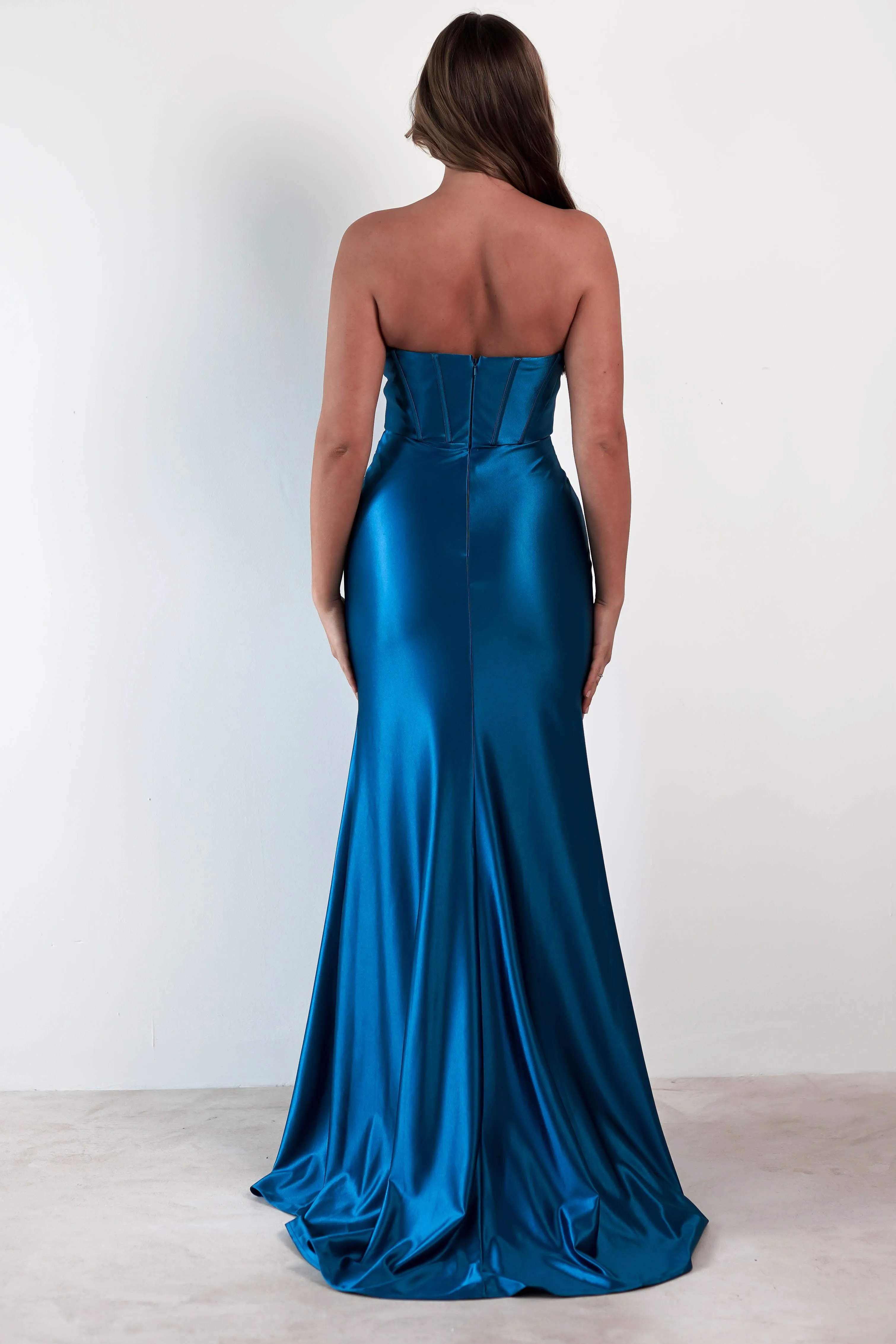 Karra Boducon Strapless Gown | Teal