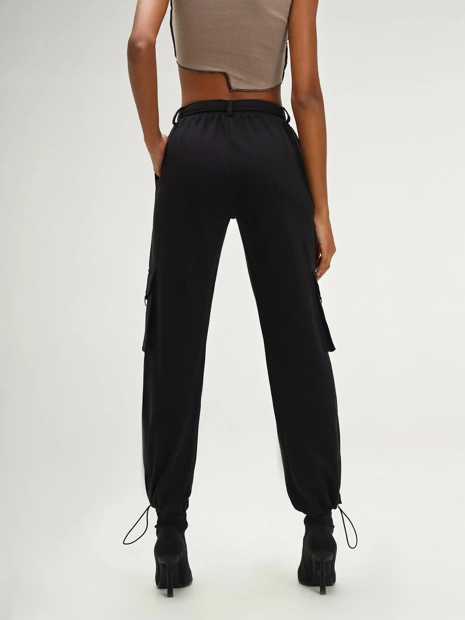 Kenya Black Parachute Jogger Pants