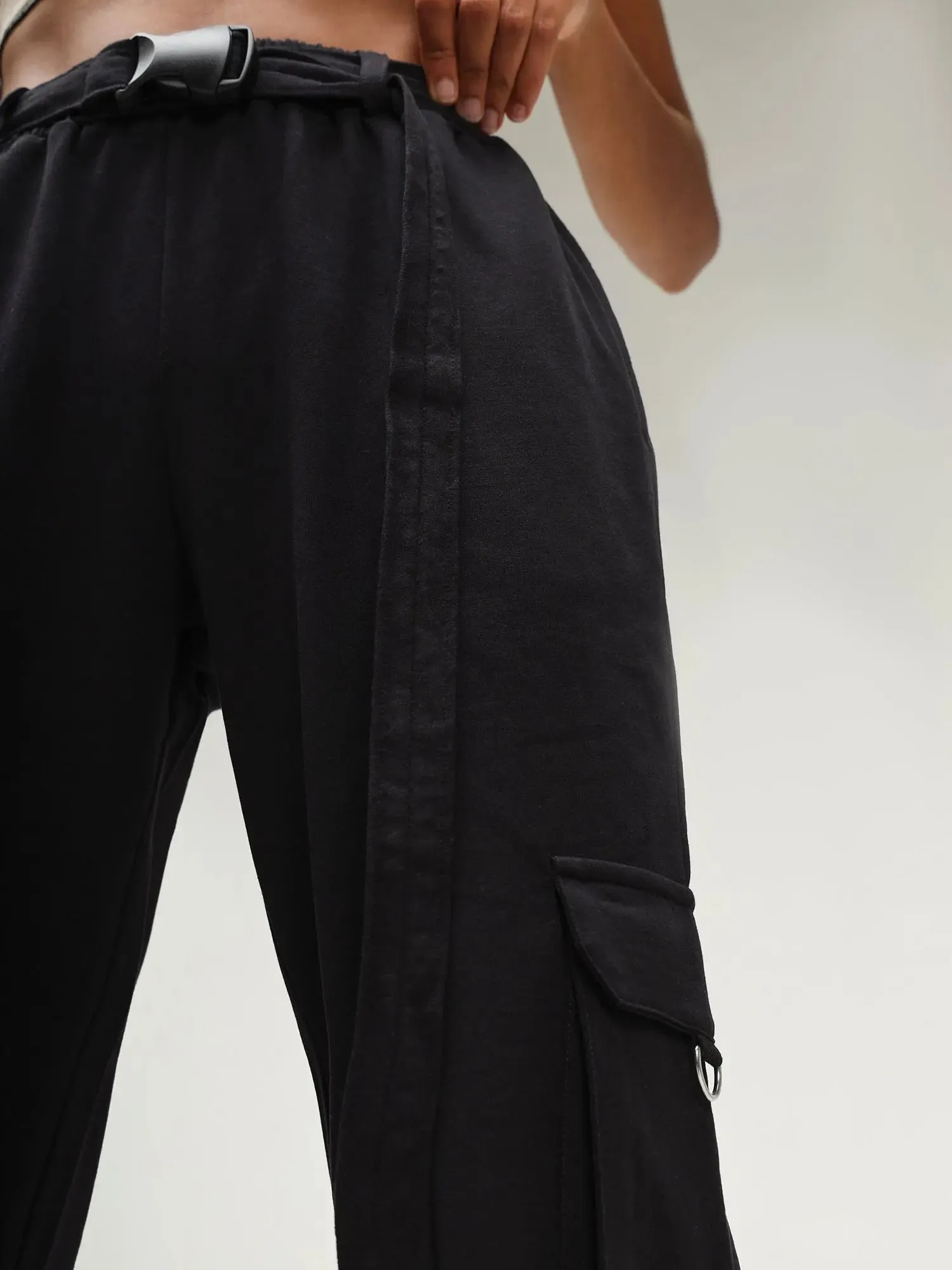 Kenya Black Parachute Jogger Pants