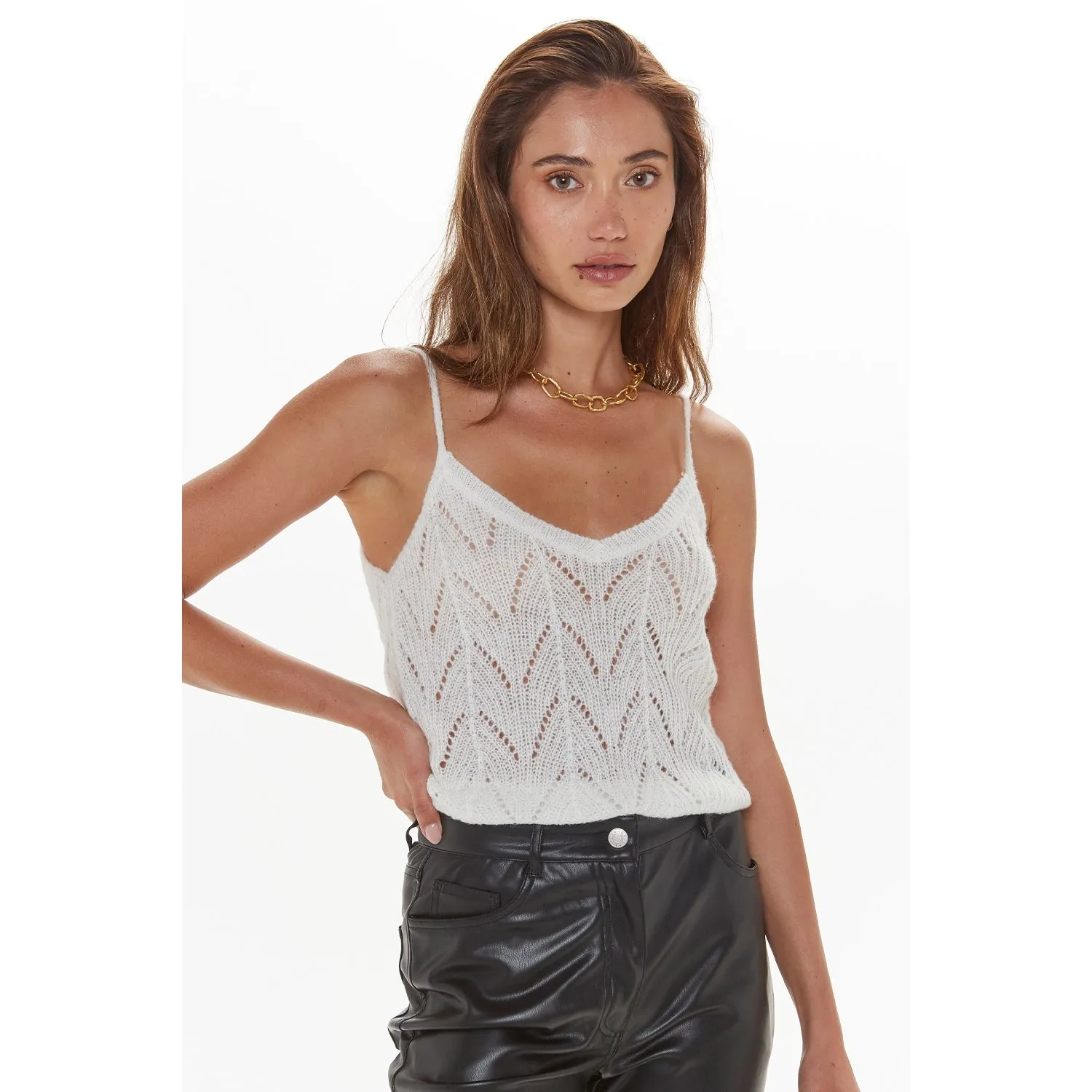 Knit Perforated Cami