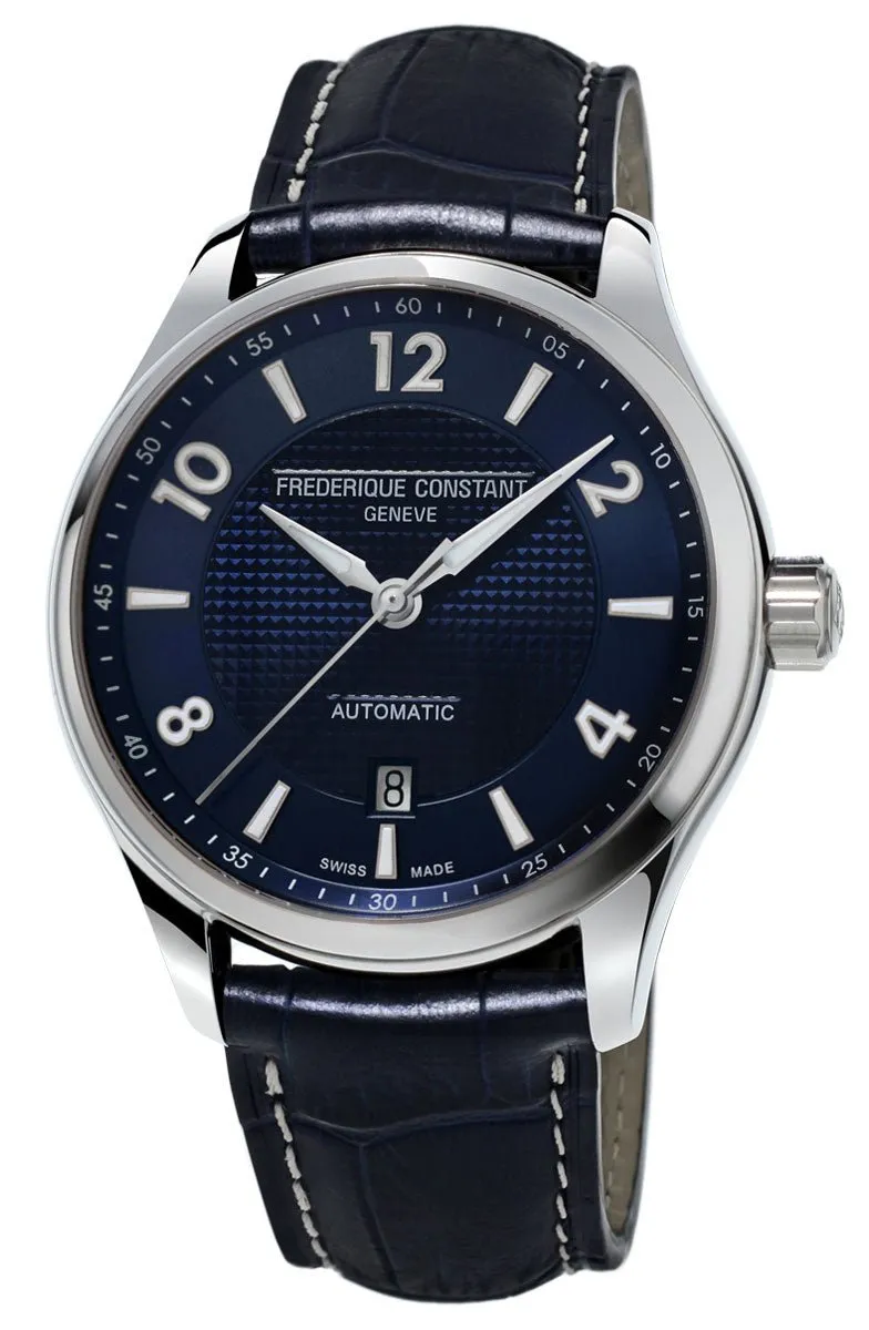 Limited Edition Frederique Constant Runabout Automatic Blue Dial Blue Leather Strap Mens Watch FC-303RMN5B6