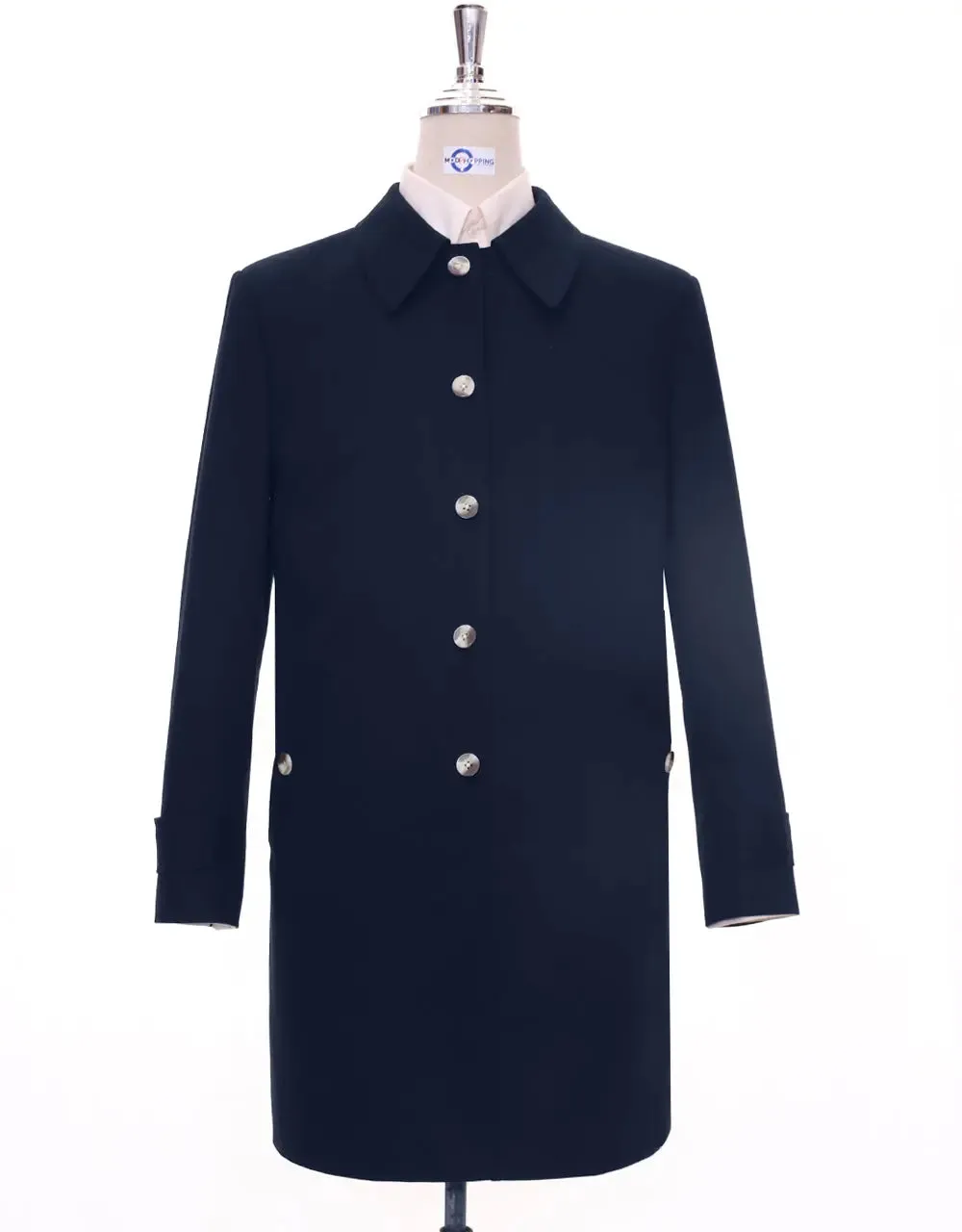 Mac Coat Men's | Tailored 60s Mod Original Navy Blue Mens Mac Coat