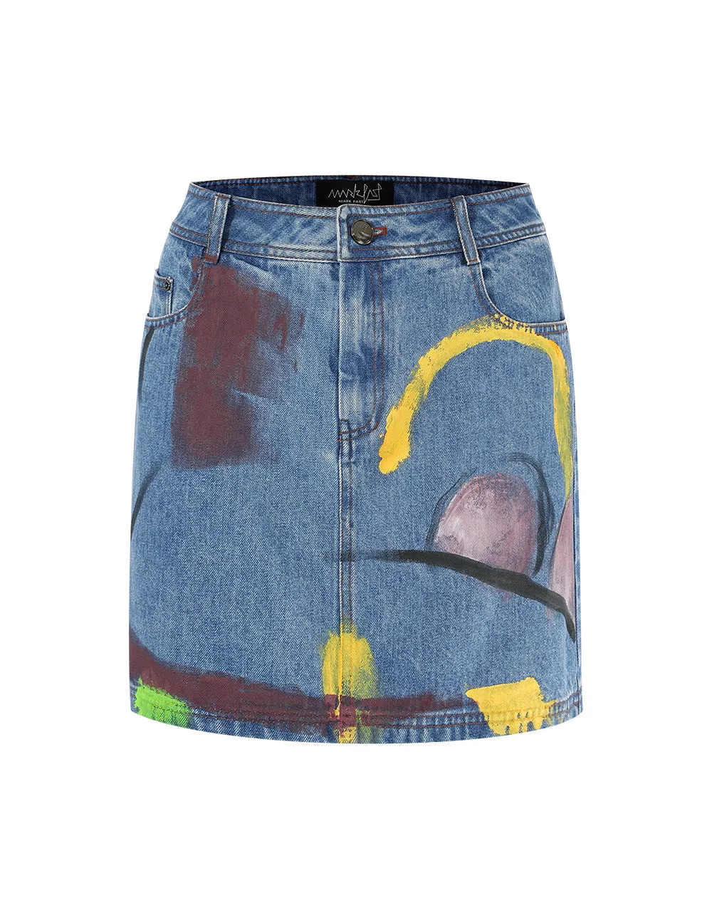 MARK FAST Women Washed Denim Mini Skirt