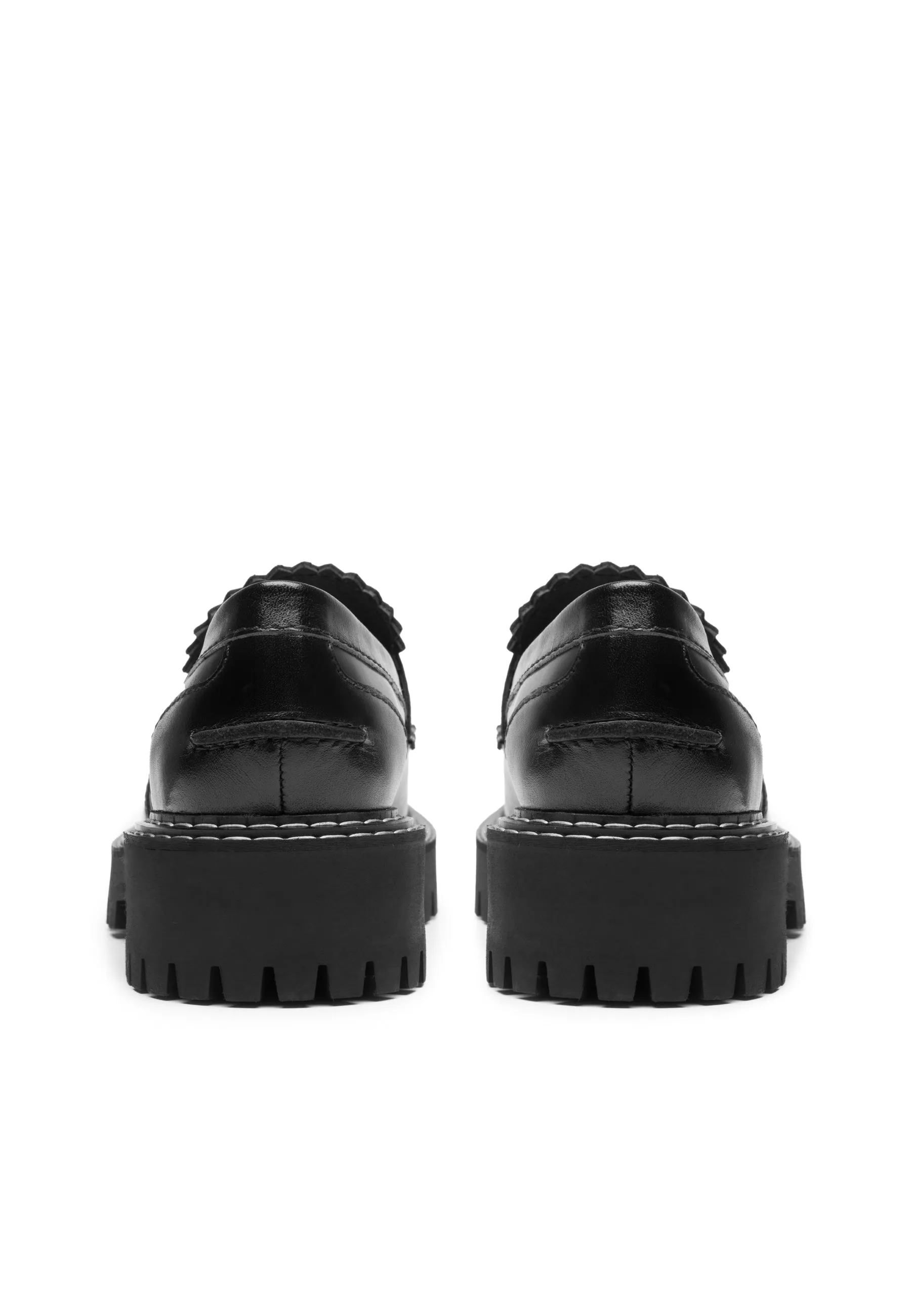 Matter Black Leather Loafers